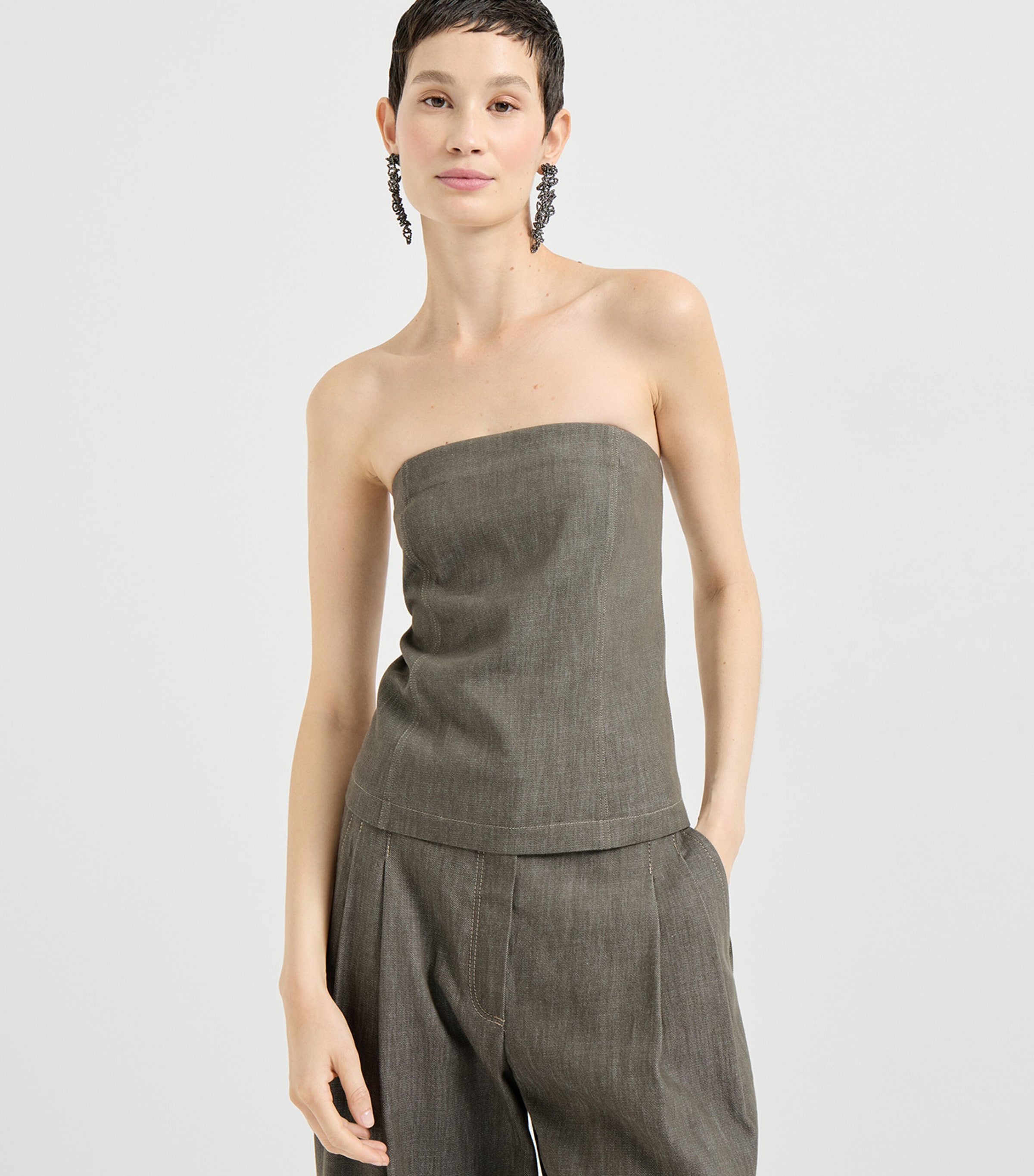 Cotton Twill Bandeau Top C004 Image 3