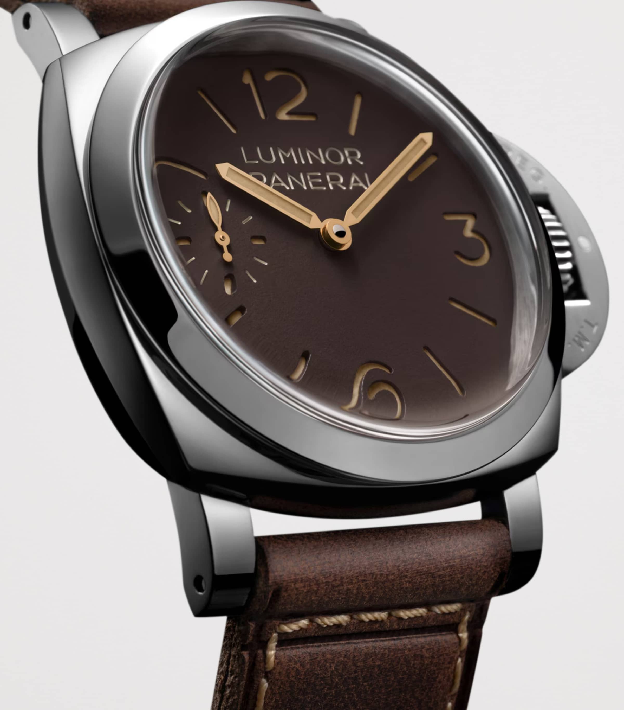 Panerai Stainless Steel Luminor Tre Giorni Watch 44mm Brown Image 6