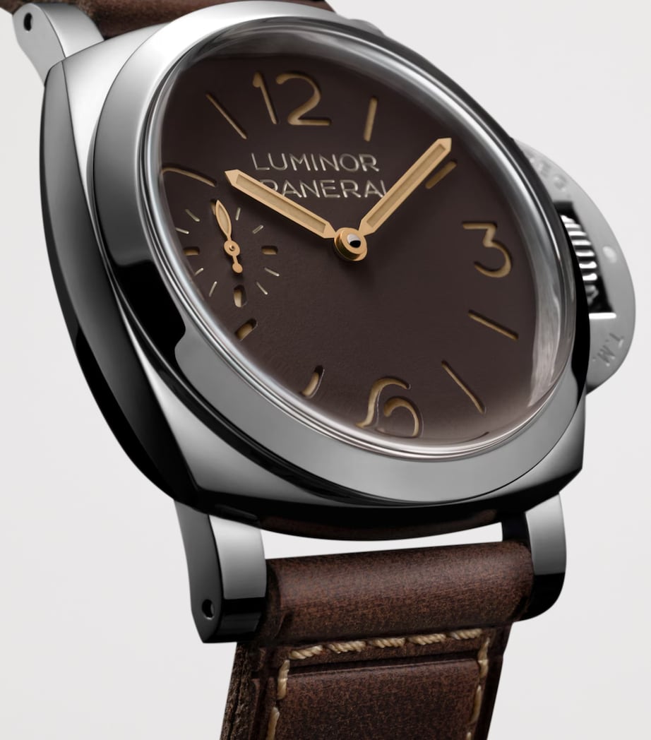 Panerai Stainless Steel Luminor Tre Giorni Watch 44mm Brown Image 6