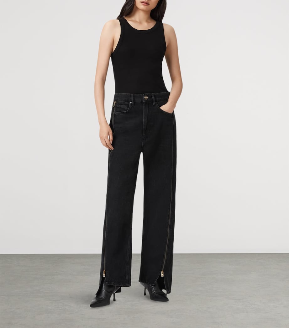 Organic Cotton Frankie Wide-Leg jeans WASHED BLACK Image 2