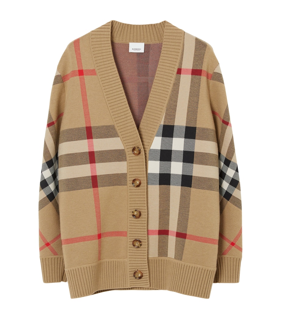 Wool-Blend Check Cardigan ARCHIVE BEIGE Image 1