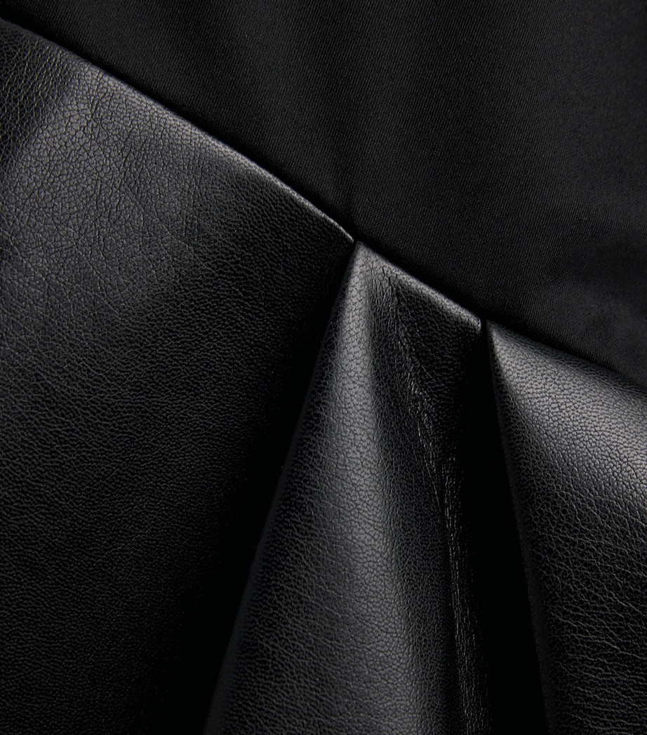 Scuba-Faux Leather Adley Dress A001 - BLACK Image 5