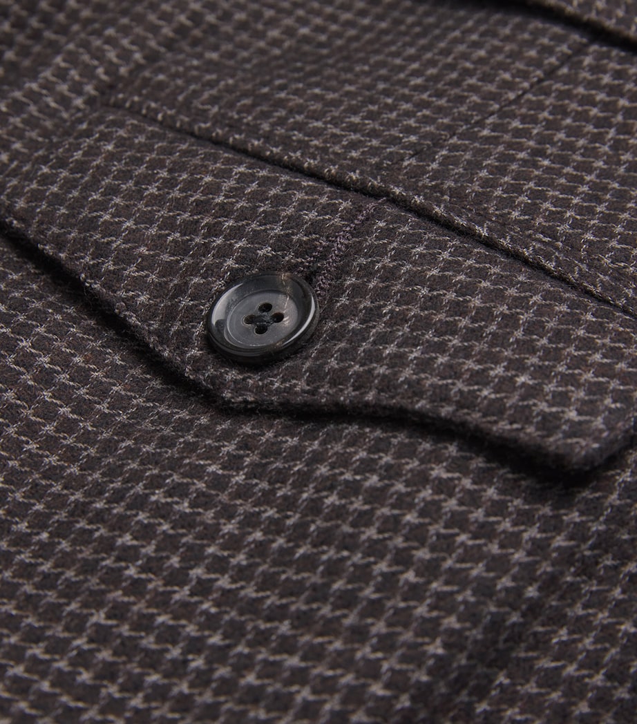 Wool-Blend Belted Puppytooth Trousers BROWN Image 5