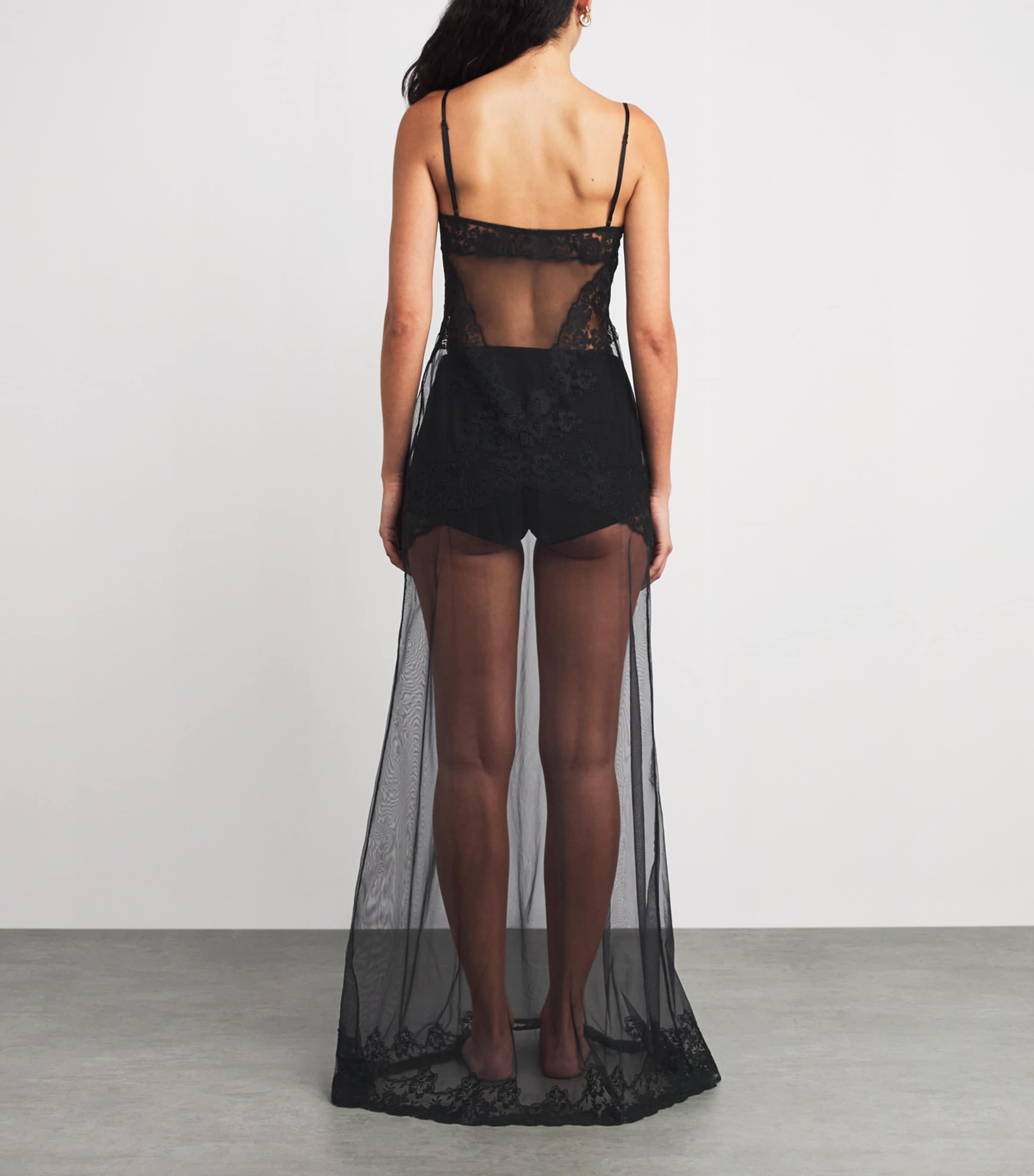 Lace Maxi Slip Dress ONYX Image 3