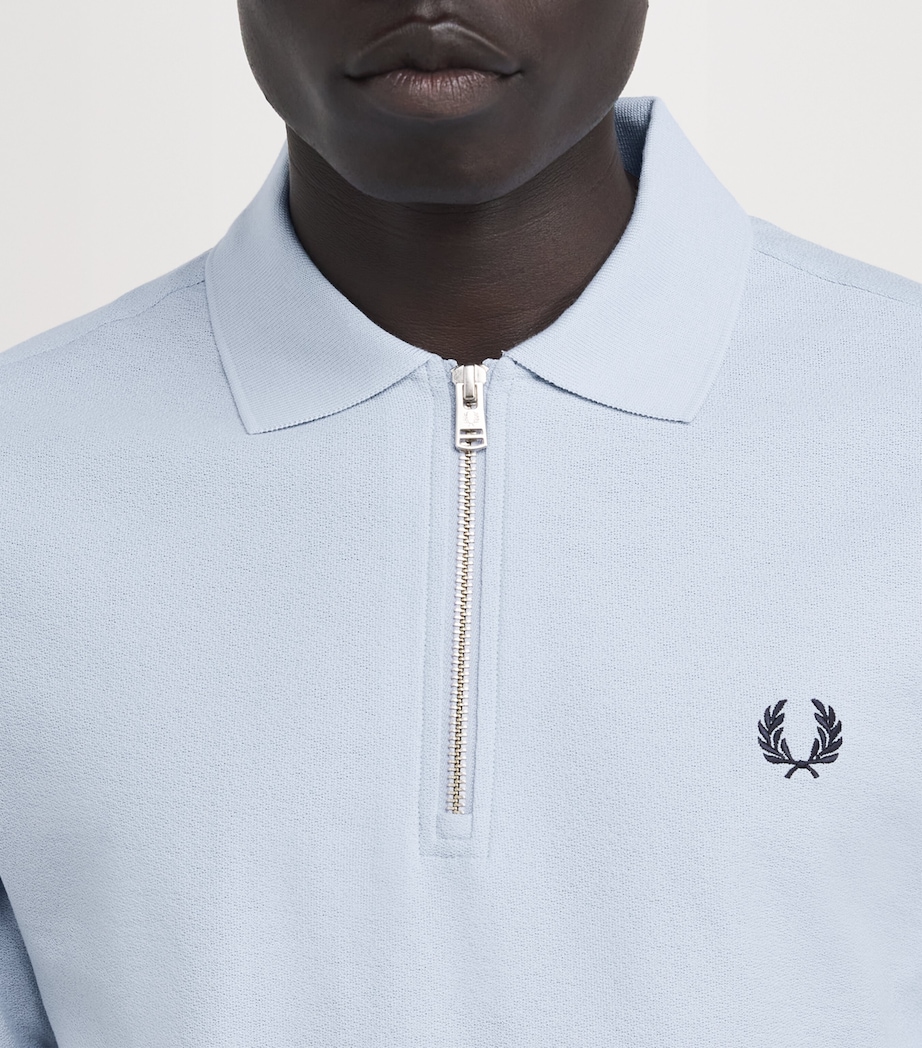 Cotton Crepe Piqué Polo Shirt 146LT SMOKE Image 6
