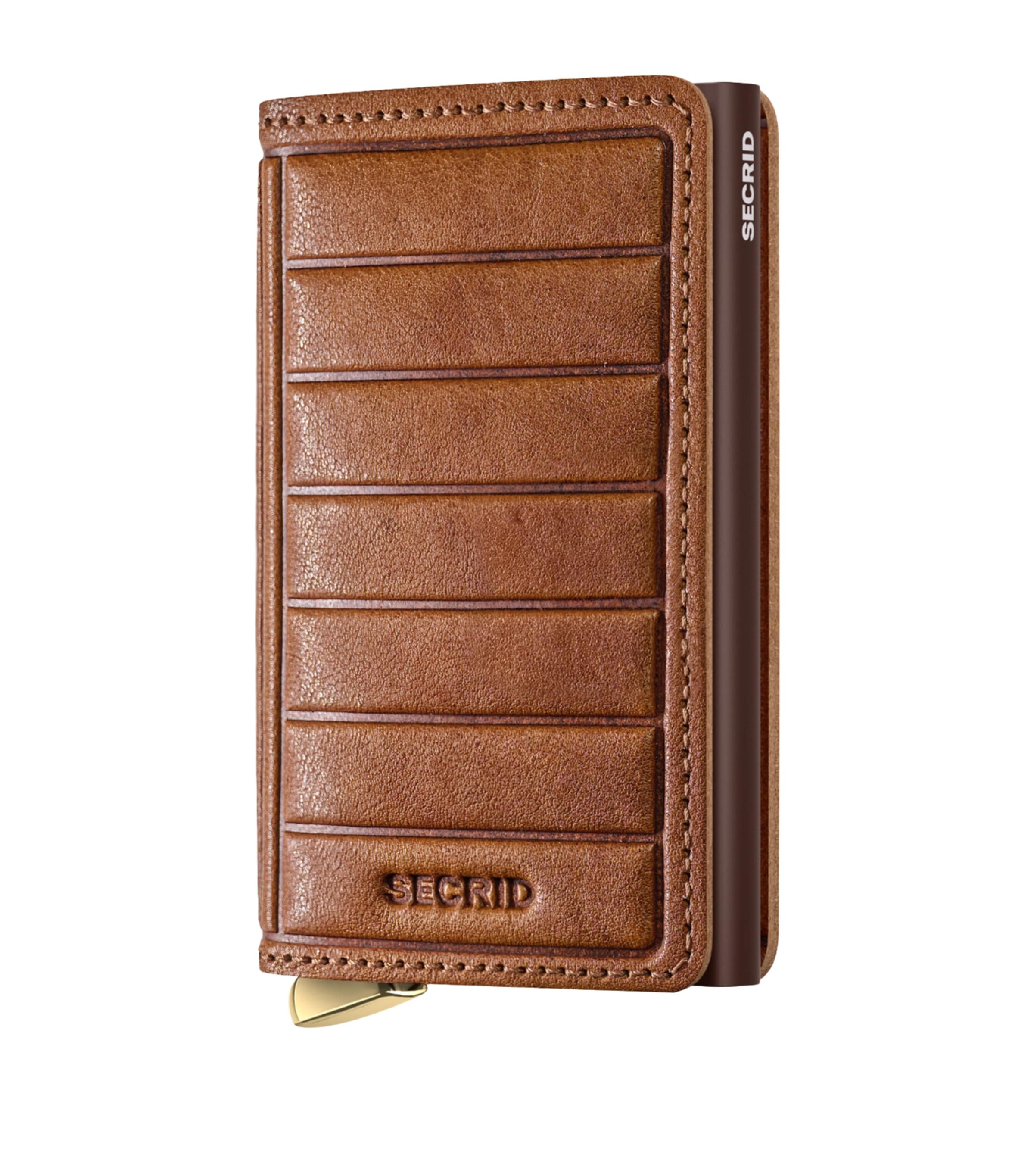 Secrid Embossed Leather Slimwallet In Brown