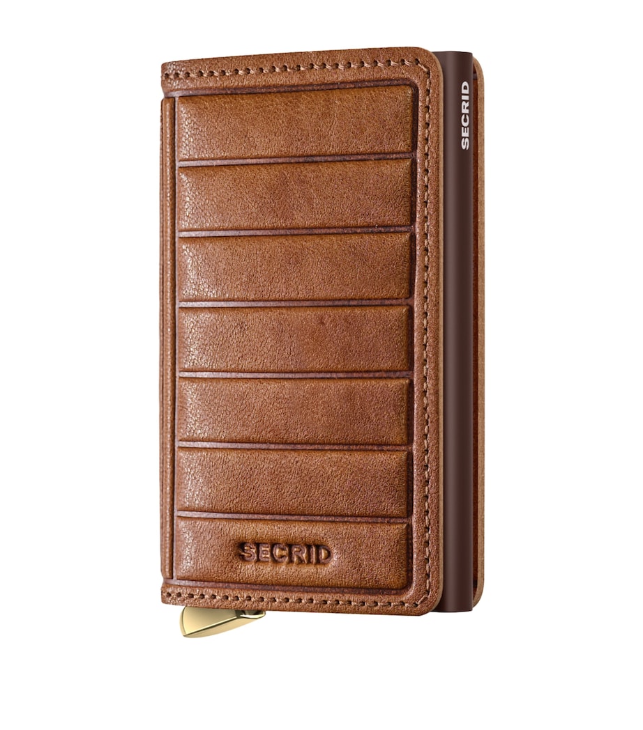 Embossed Leather Slimwallet COGNAC Image 1