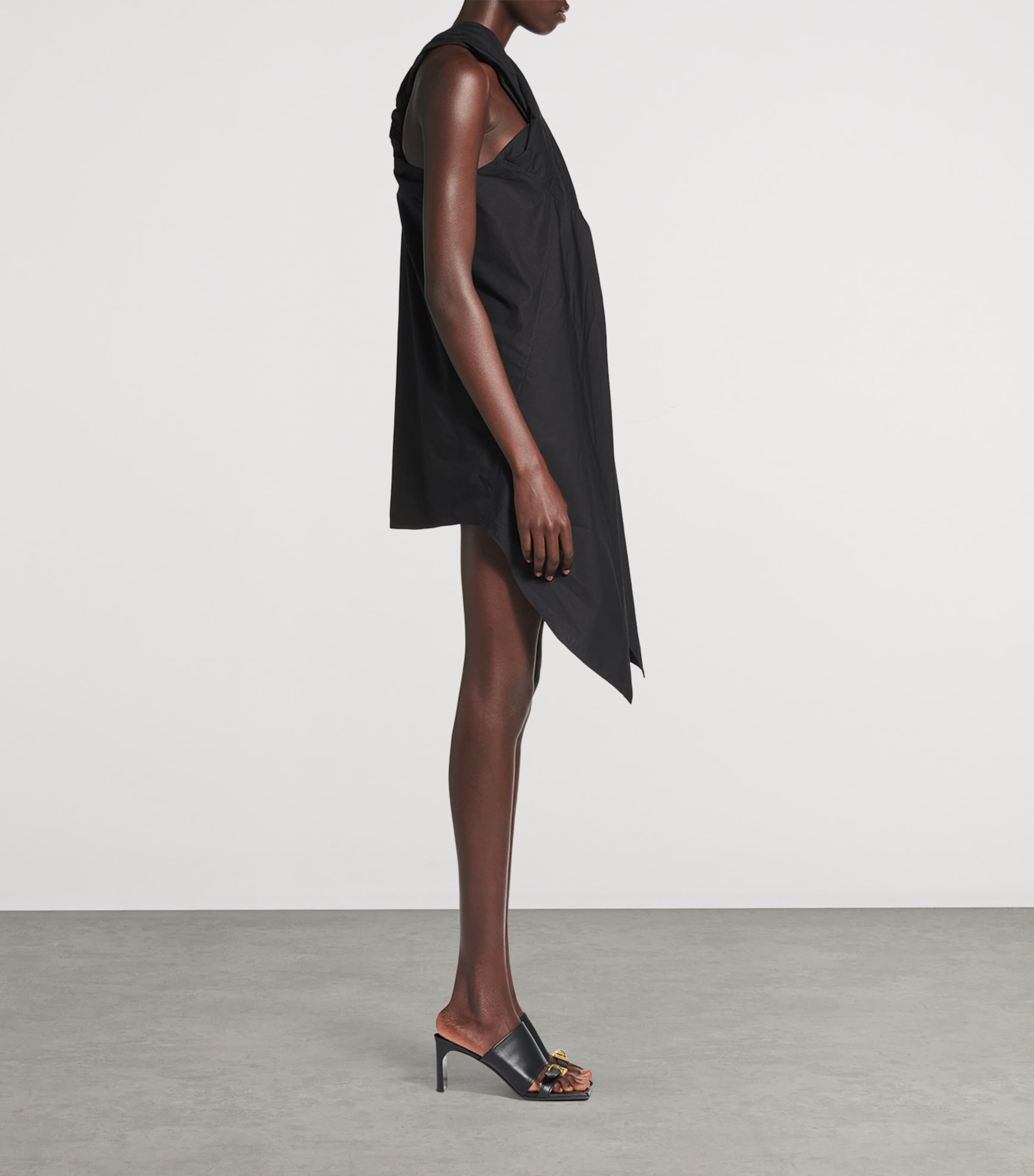 Balenciaga Black Cotton Twisted Shirt Dress | Harrods US