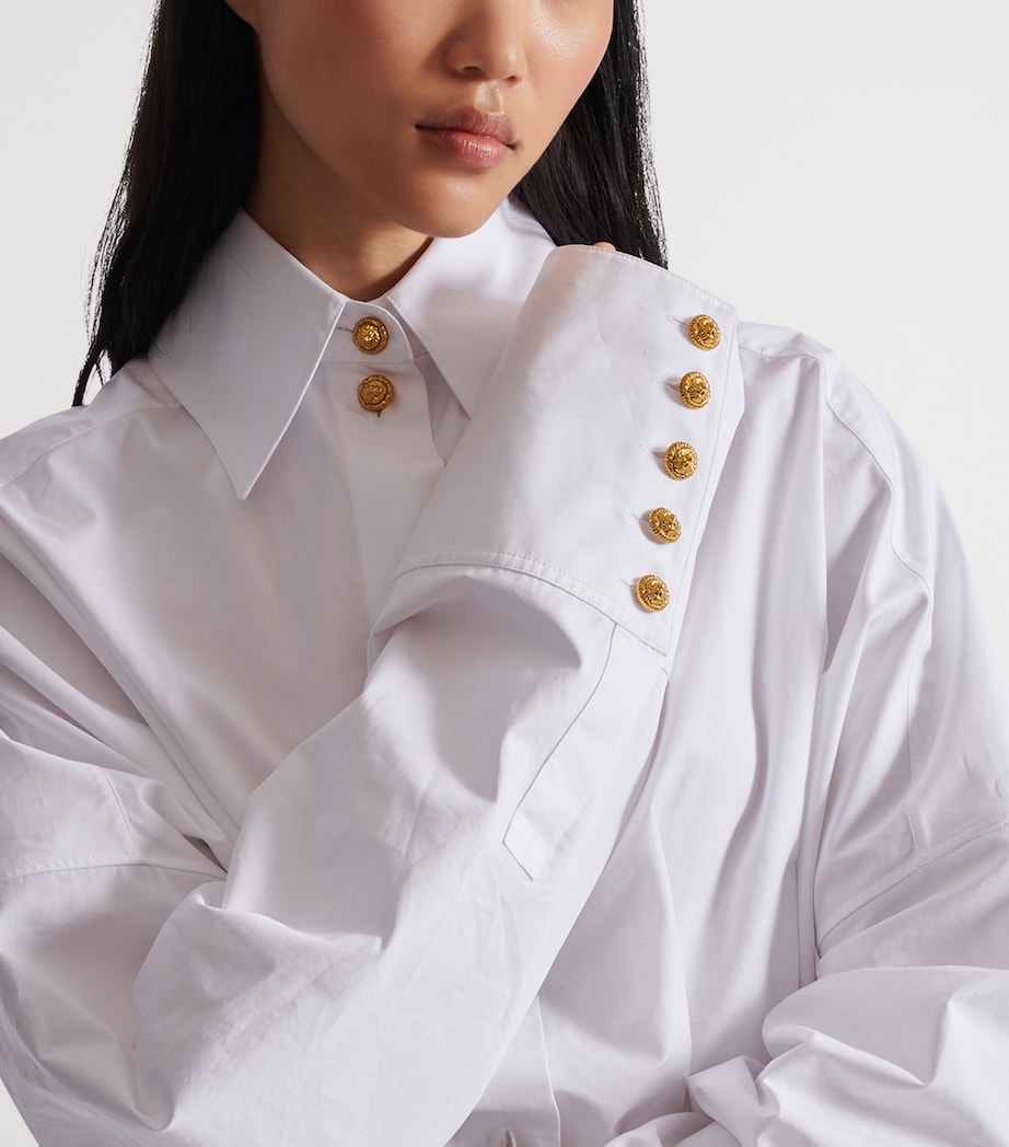 Cotton Poplin Shirt Dress 0FB BLANC OPTIQUE Image 6