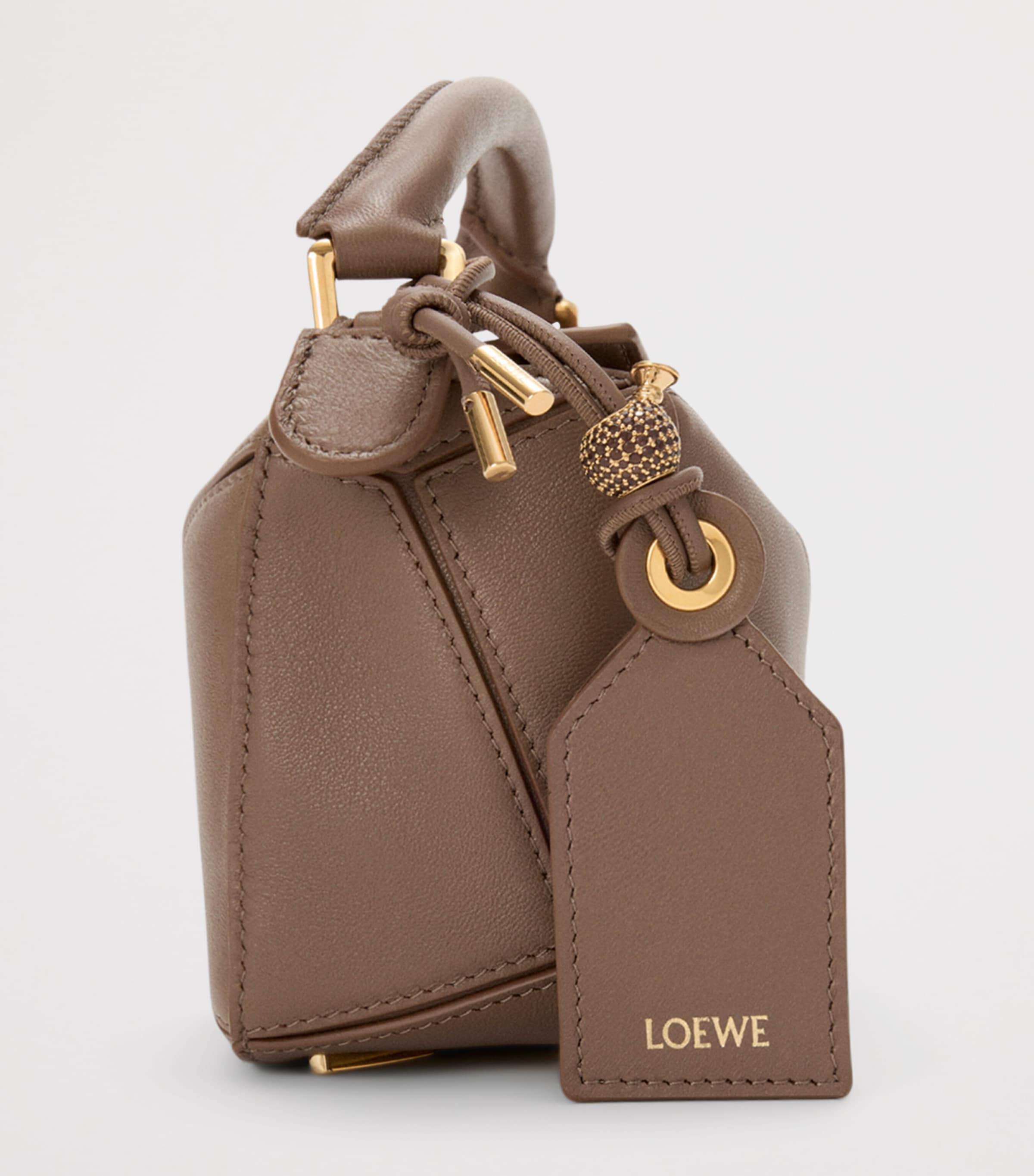 Mini Leather Puzzle Top-Handle Bag TAUPE Image 4