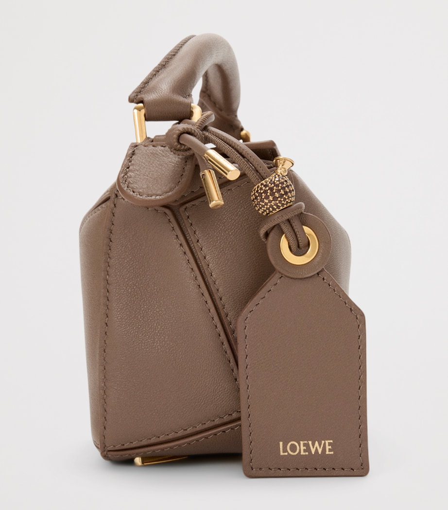 Mini Leather Puzzle Top-Handle Bag TAUPE Image 4