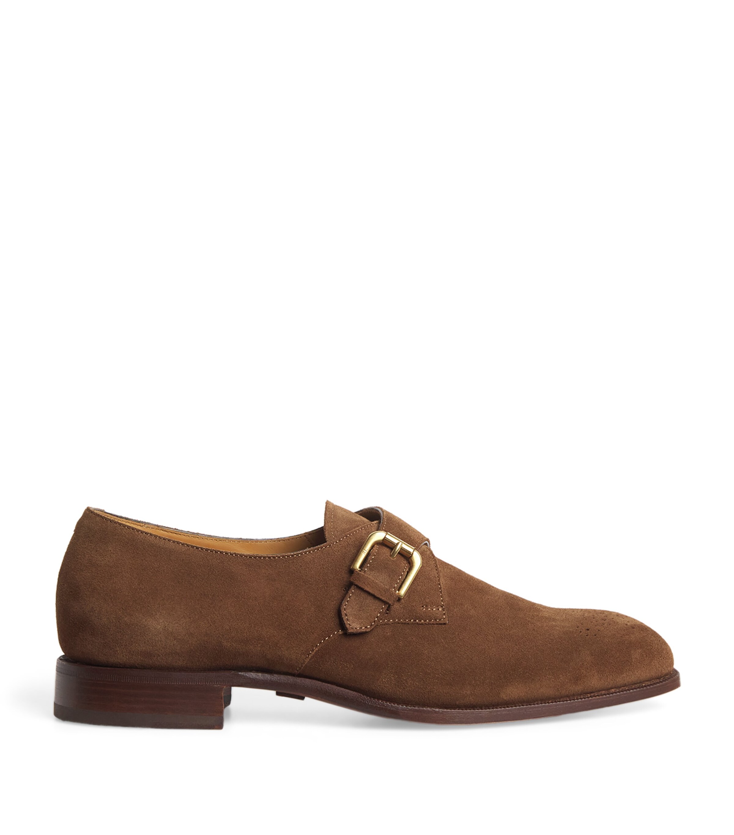 Ralph Lauren Purple Label Suede Darnell Monk Shoes Chestnut Brown Image 1