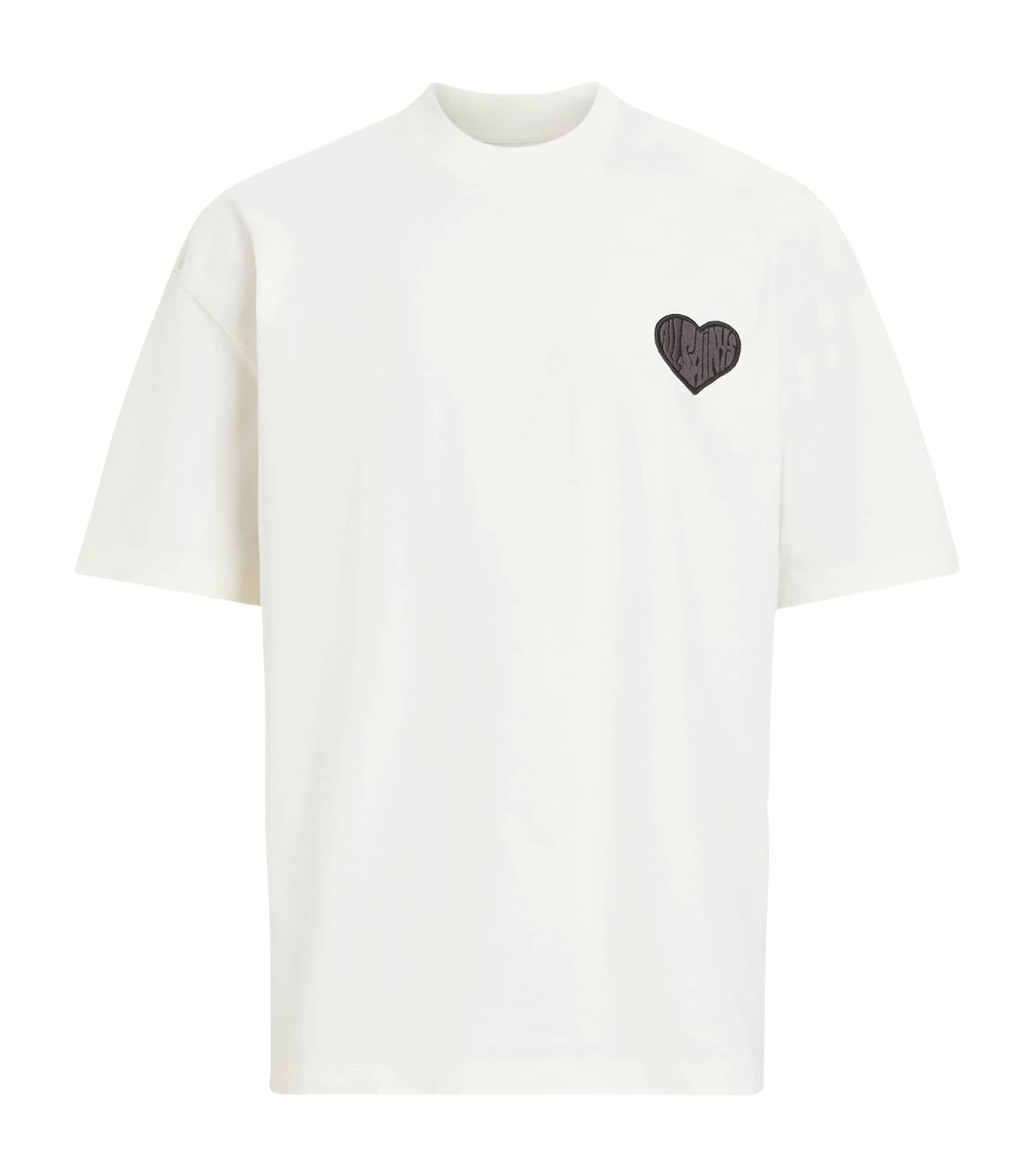 AllSaints Mens Organic Cotton Lover T-Shirt Ashen White Image 1