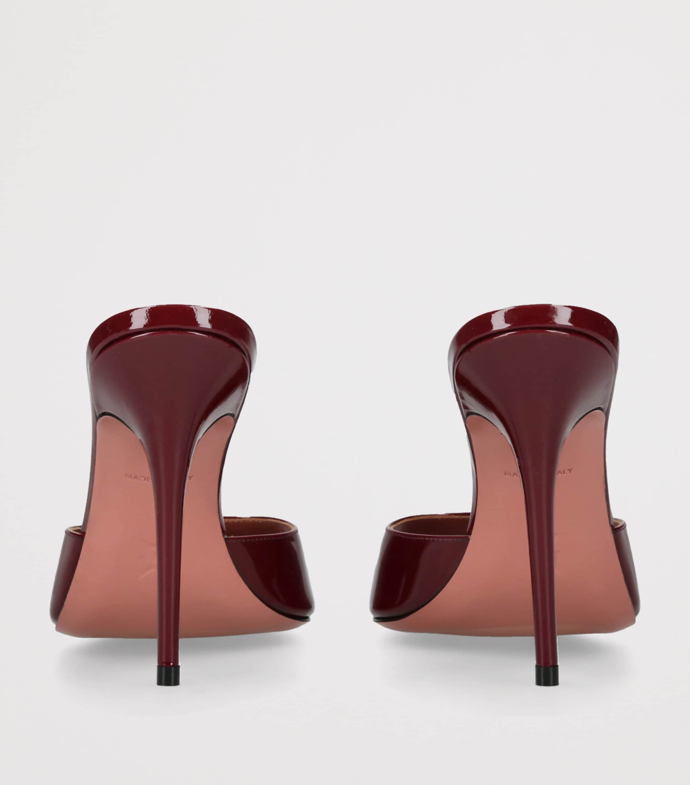 Patent Leather Elodie Heeled Mules 105 WINE Image 2