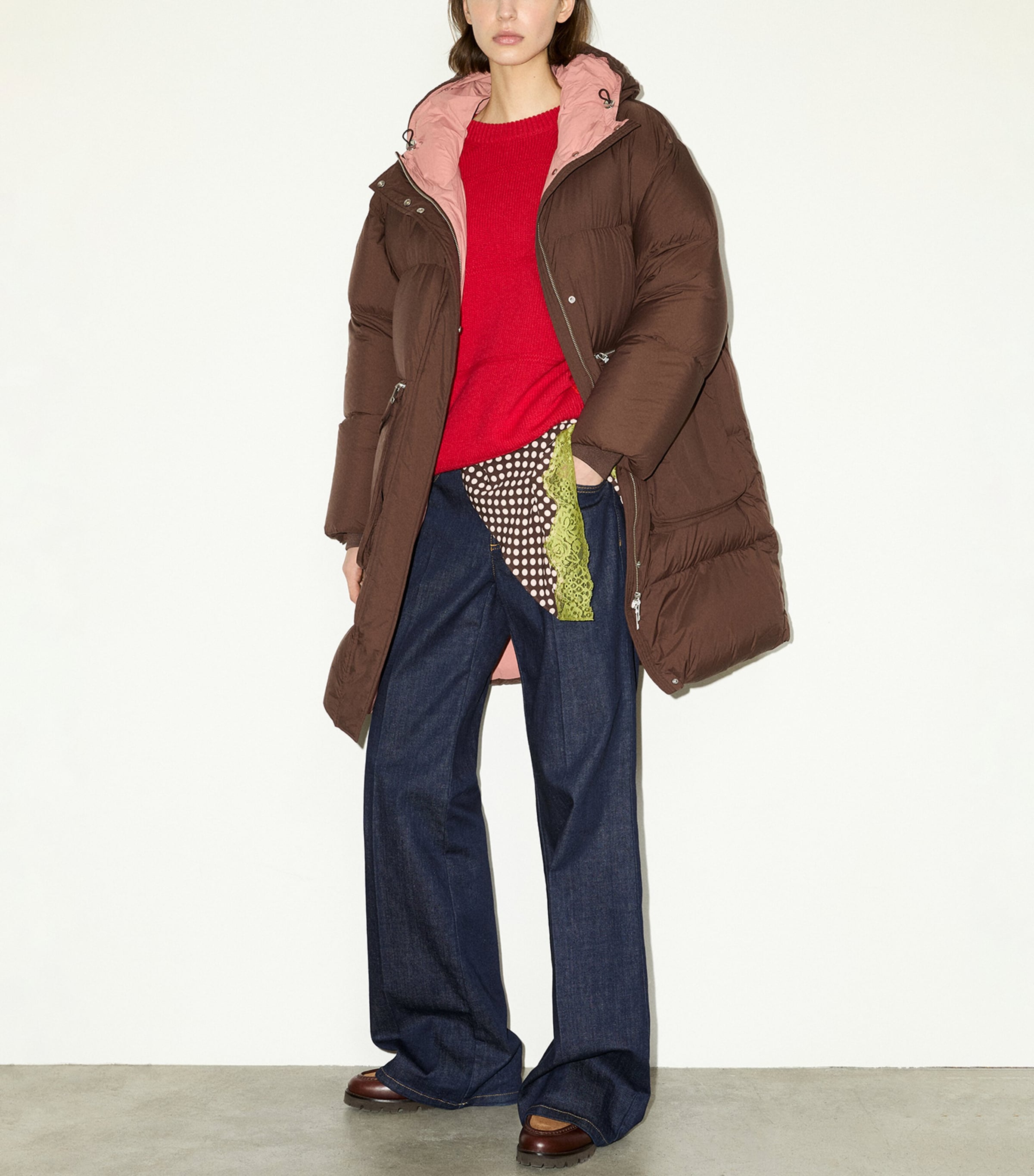 MAX&Co. Womens Hooded Puffer Jacket Dark Brown Image 7