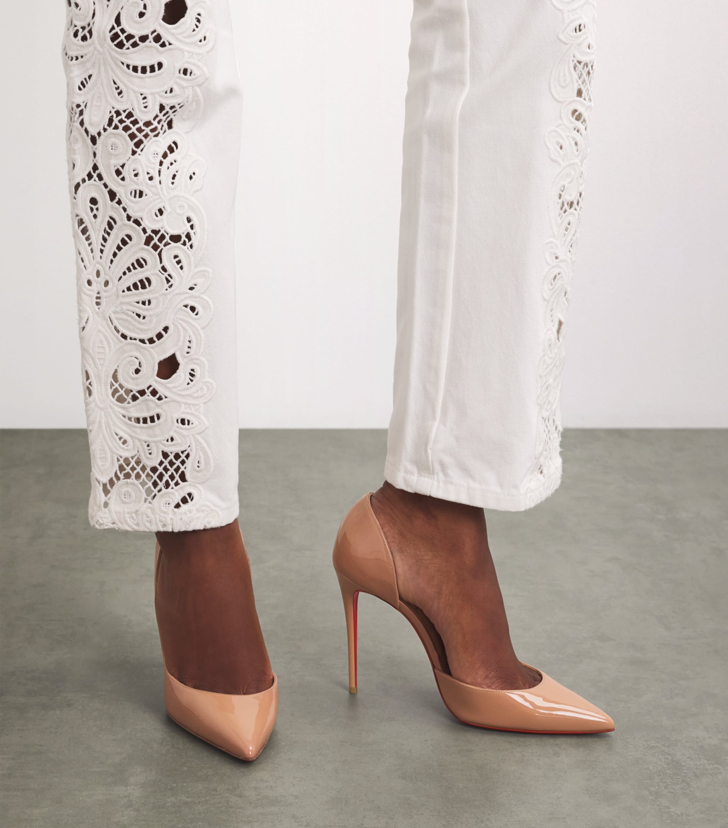 Christian Louboutin Nude Iriza Patent Pumps 100 | Harrods UK