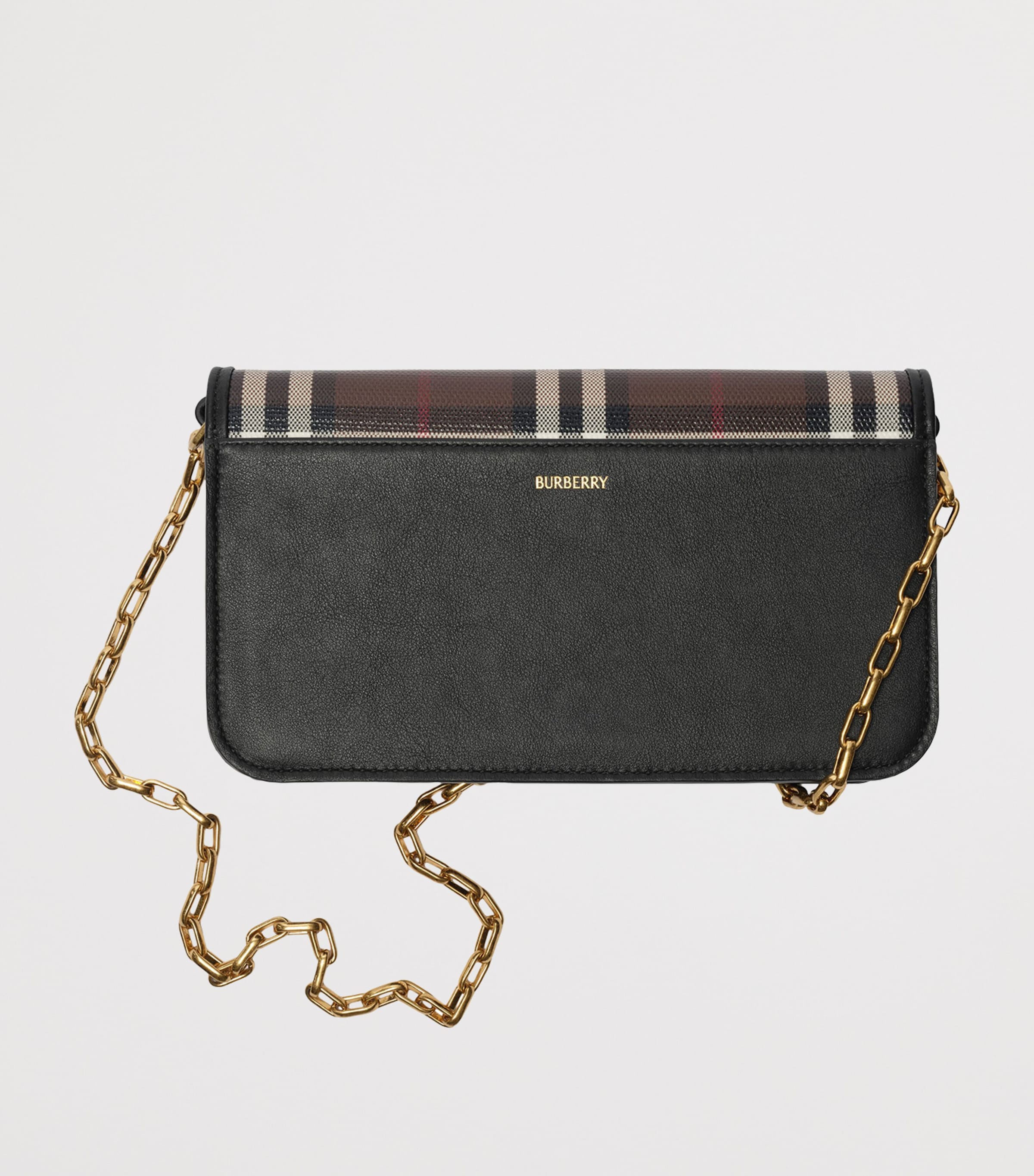 Burberry Check Chain Wallet Chocolate Brown Image 5