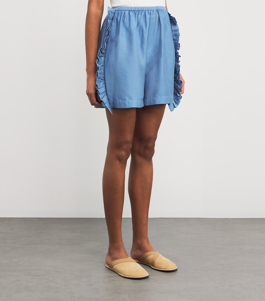Lyocell-Silk Frilled Cali Shorts 5050 LOBELIA Image 3