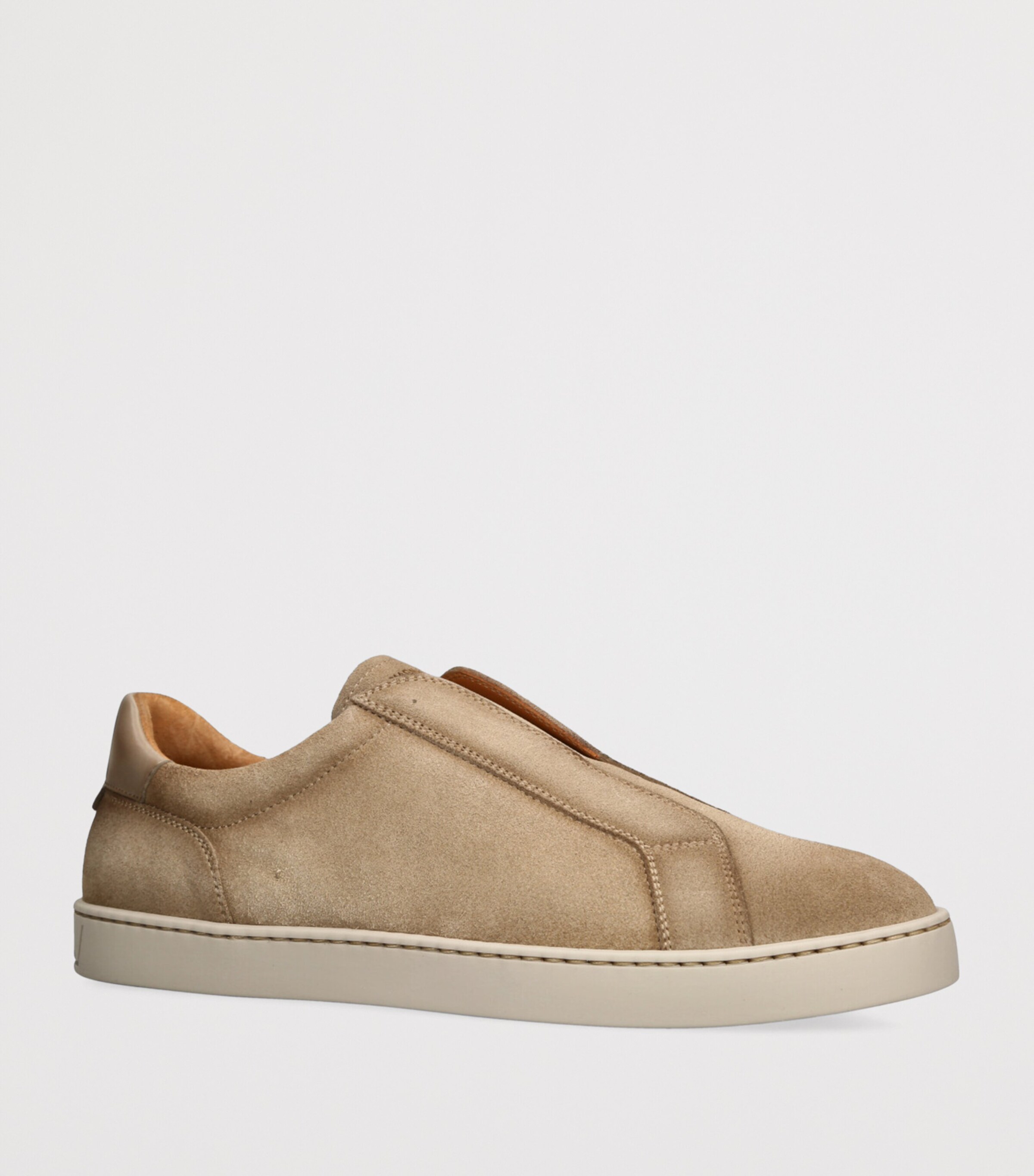 Magnanni Leather Slip-On Sneakers Beige Image 3