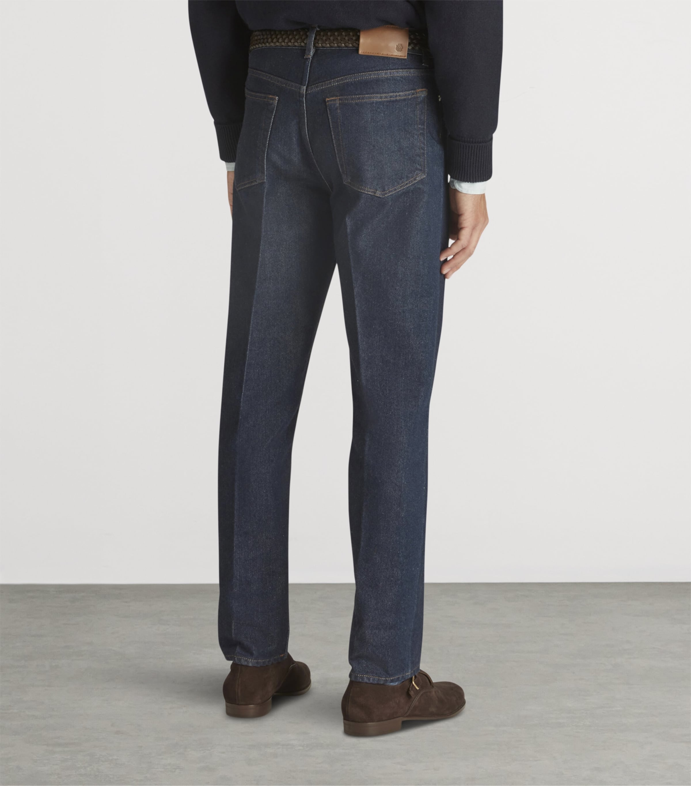 Cotton-Silk Straight Jeans 404BLUE DENIM Image 4