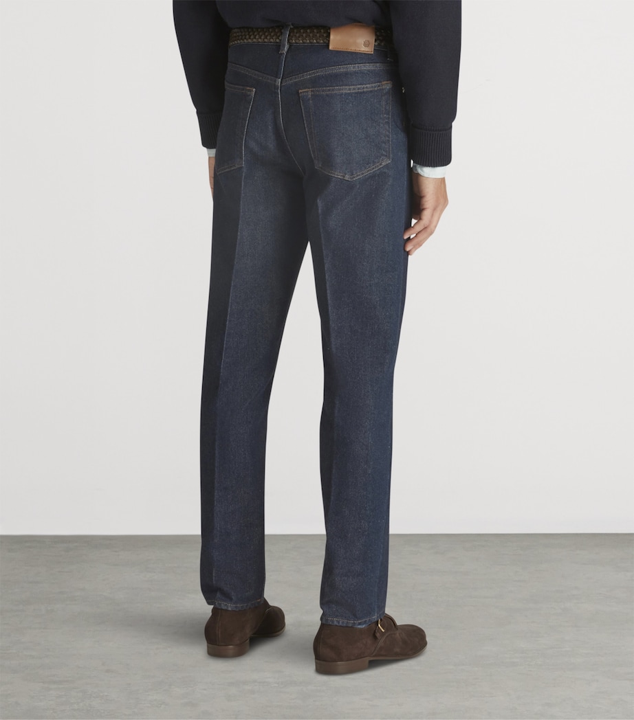 Cotton-Silk Straight Jeans 404BLUE DENIM Image 4