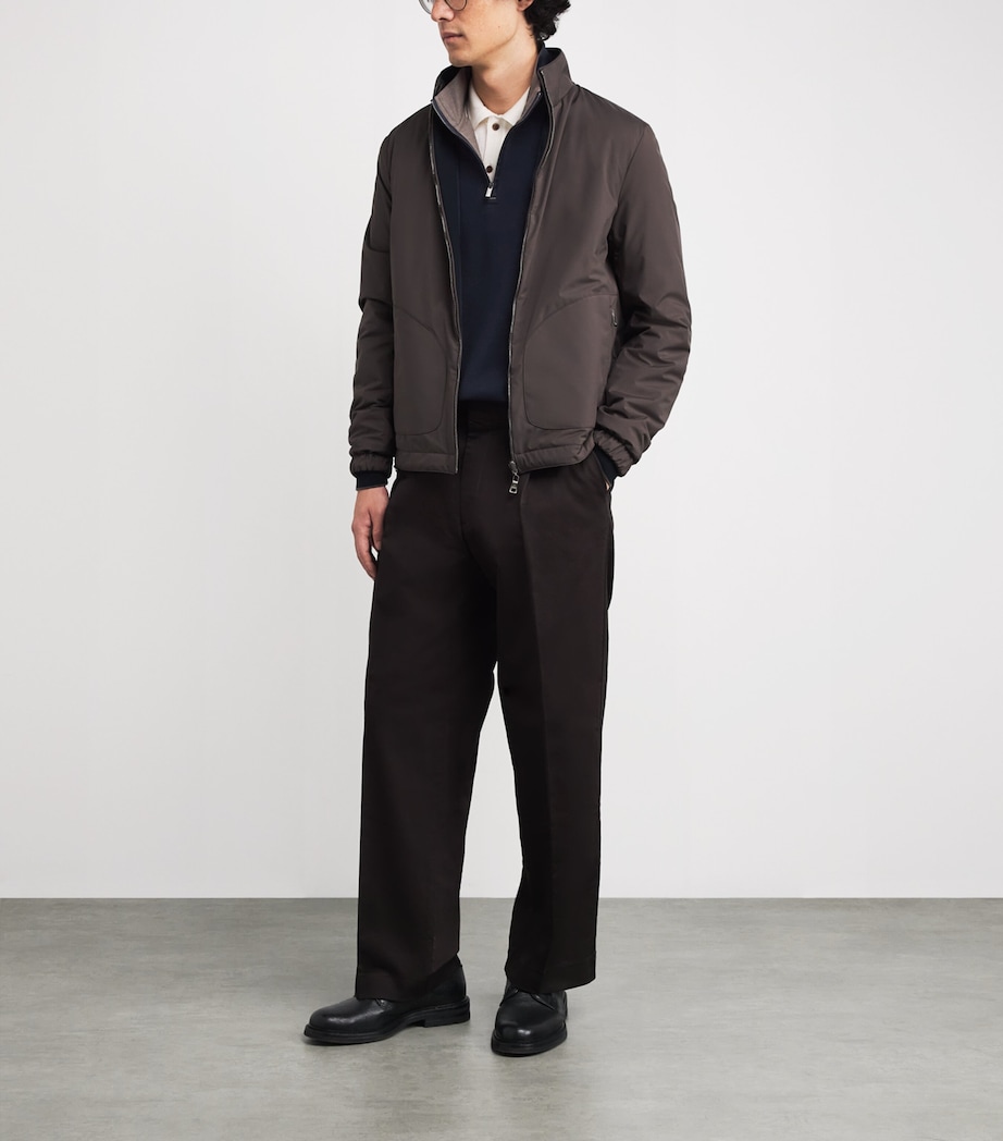 Virgin Wool Riviera Quarter-Zip Sweater 050 BLUE Image 2