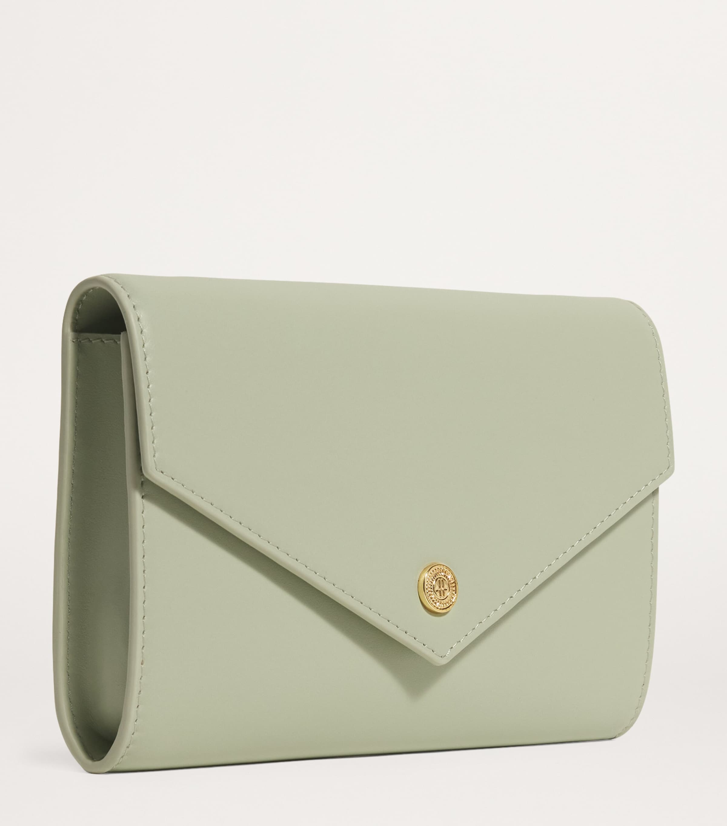 Harrods Smooth Leather Chain Wallet Green Image 2