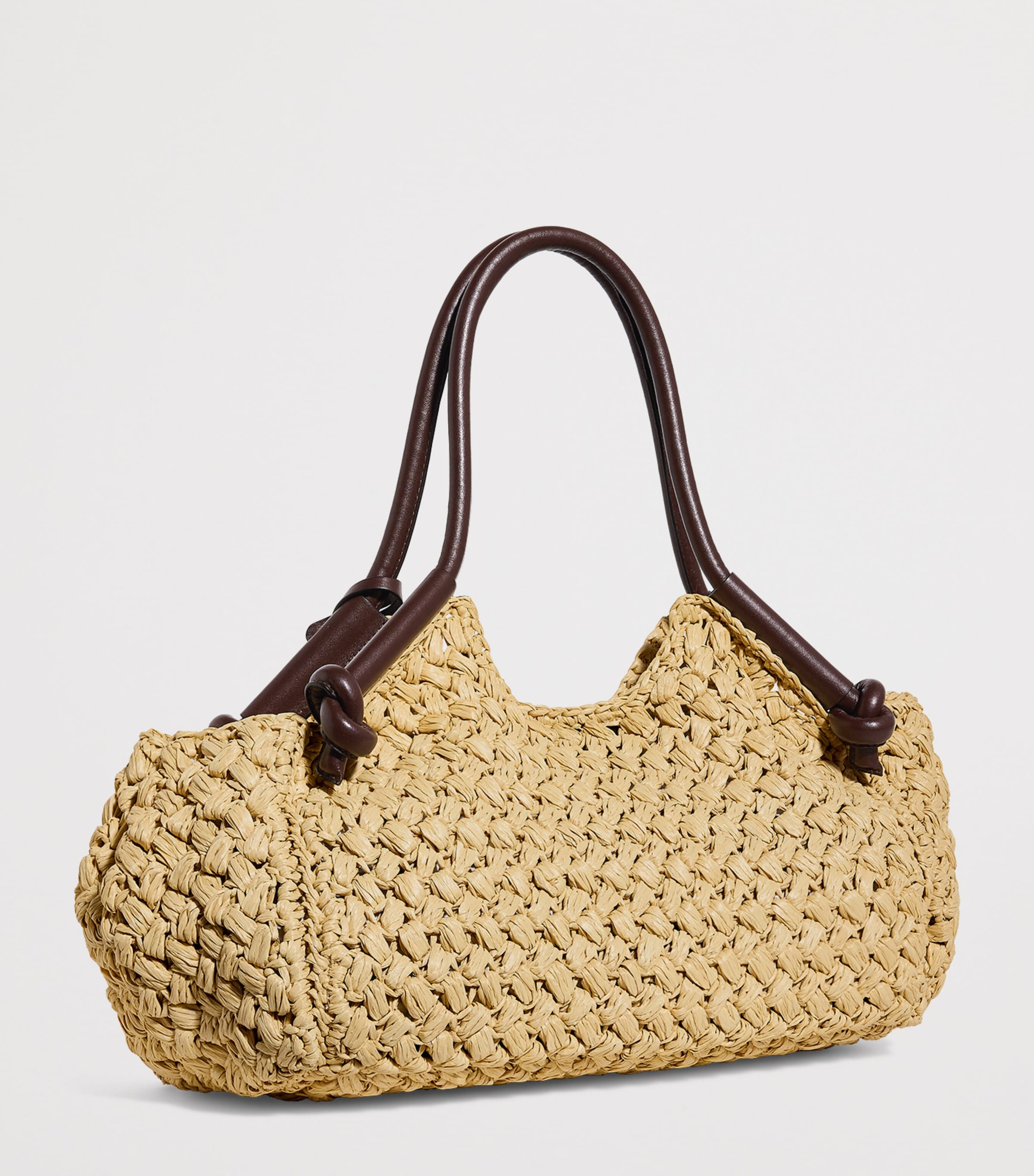 Eleventy Raffia Satchel Shoulder Bag Avorio Image 3