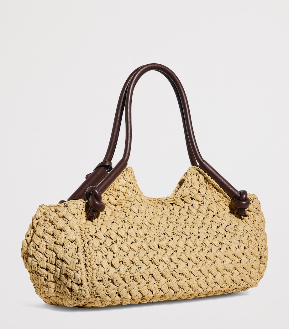 Raffia Satchel Shoulder Bag AVORIO Image 3