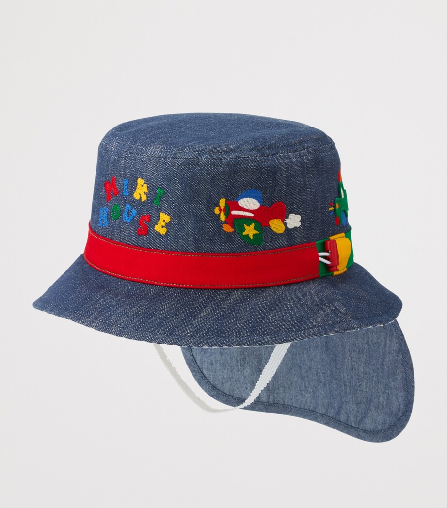 Miki House Denim Embroidered Sun Hat Image 5