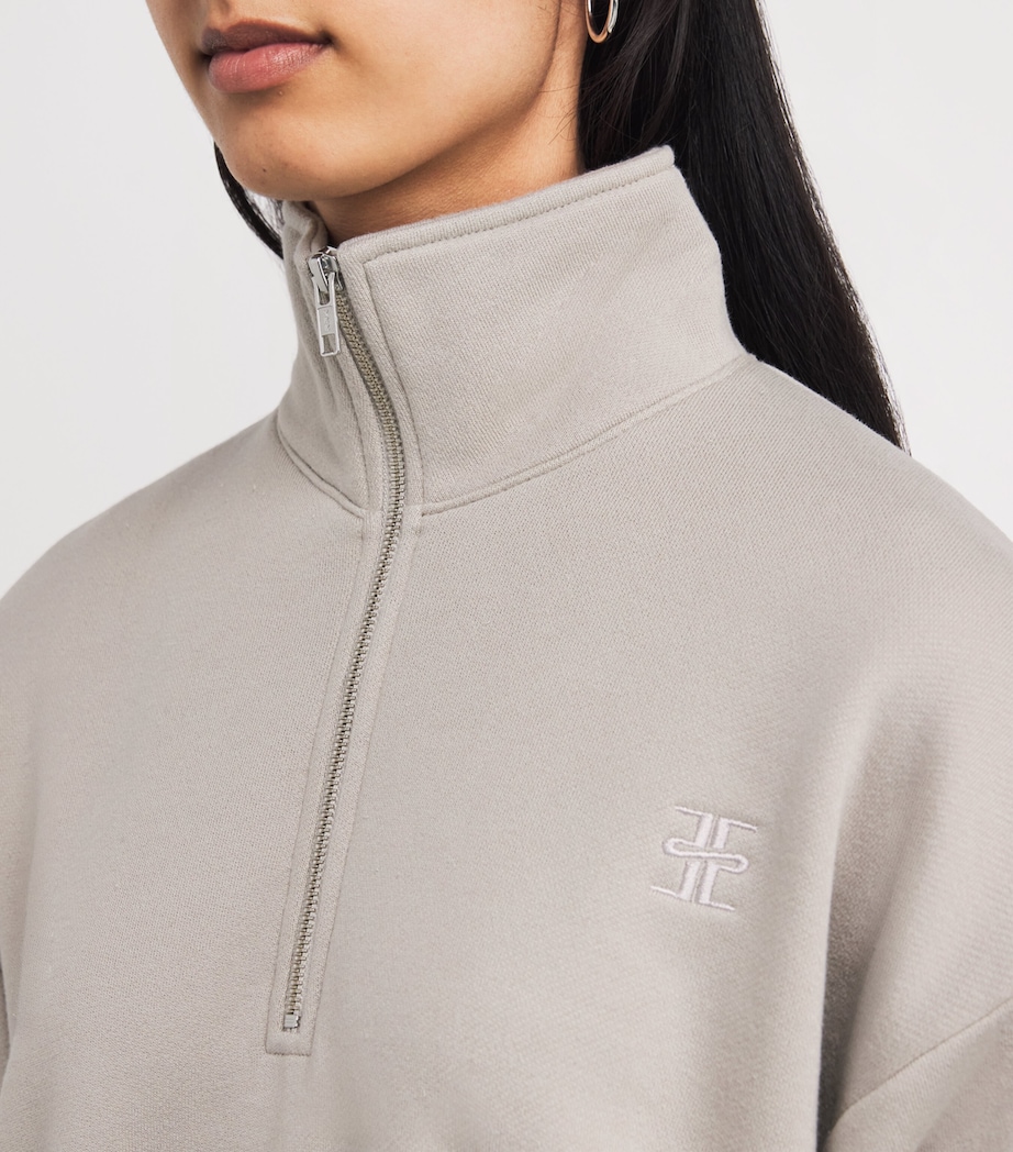 French Terry Cropped Sweatshirt DOVE Image 6