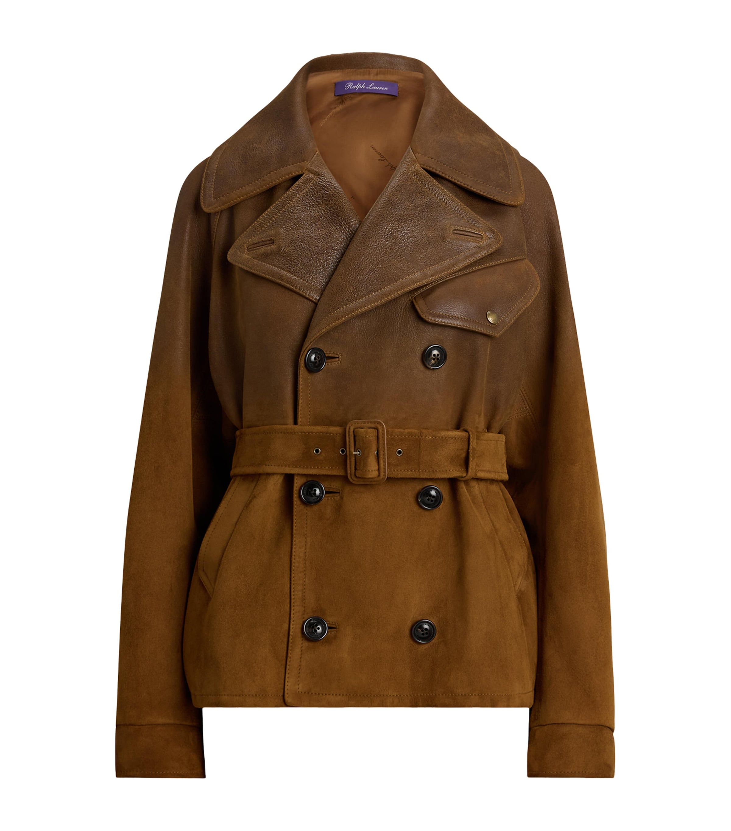 Ralph Lauren Eldridge Lambskin Moto Jacket In Brown