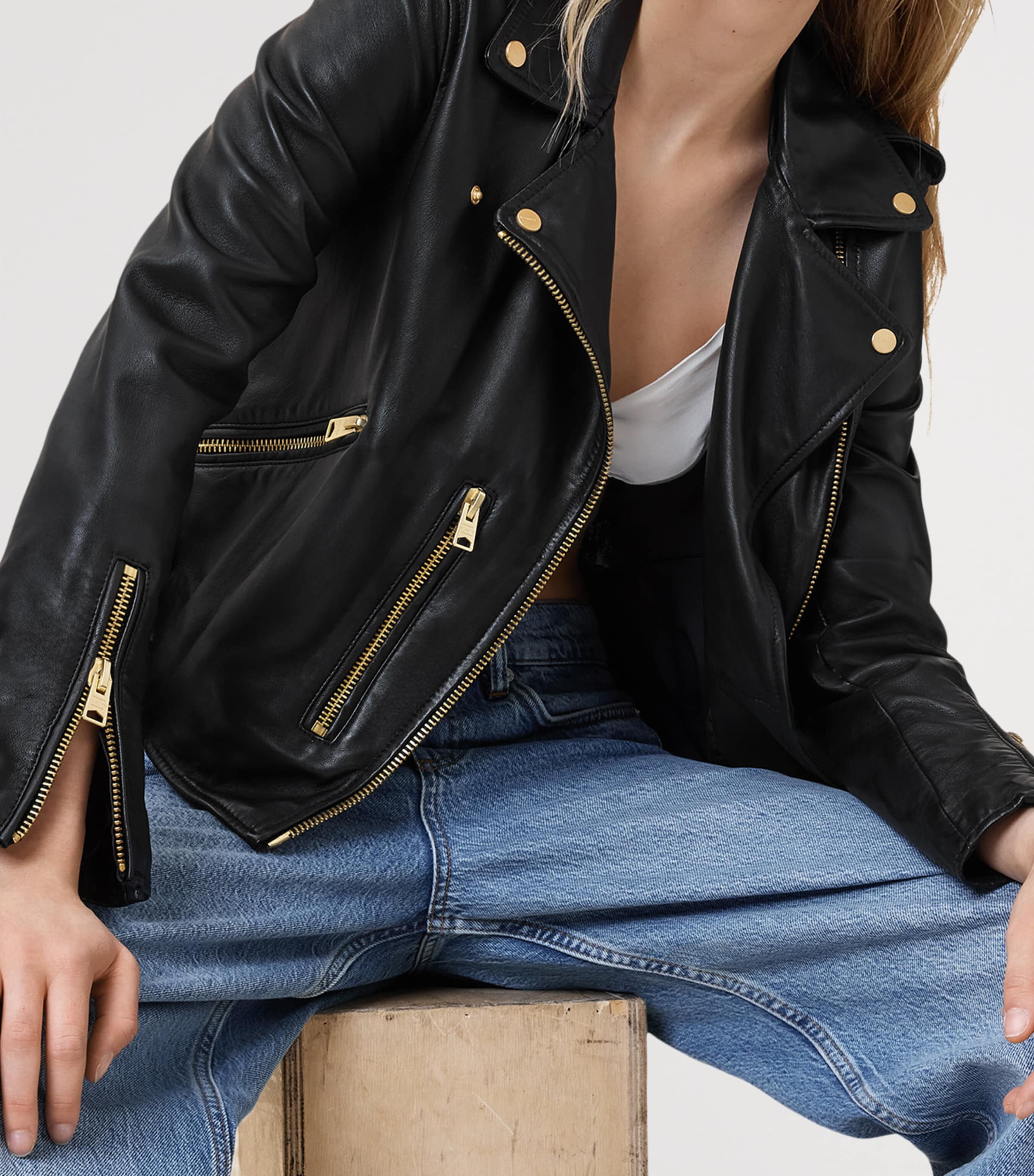 ジャケット・アウター ALLSAINTS BALFERN LEATHER BIKER JACKET Balfern Leather Biker Jacket Black | ALLSAINTS US