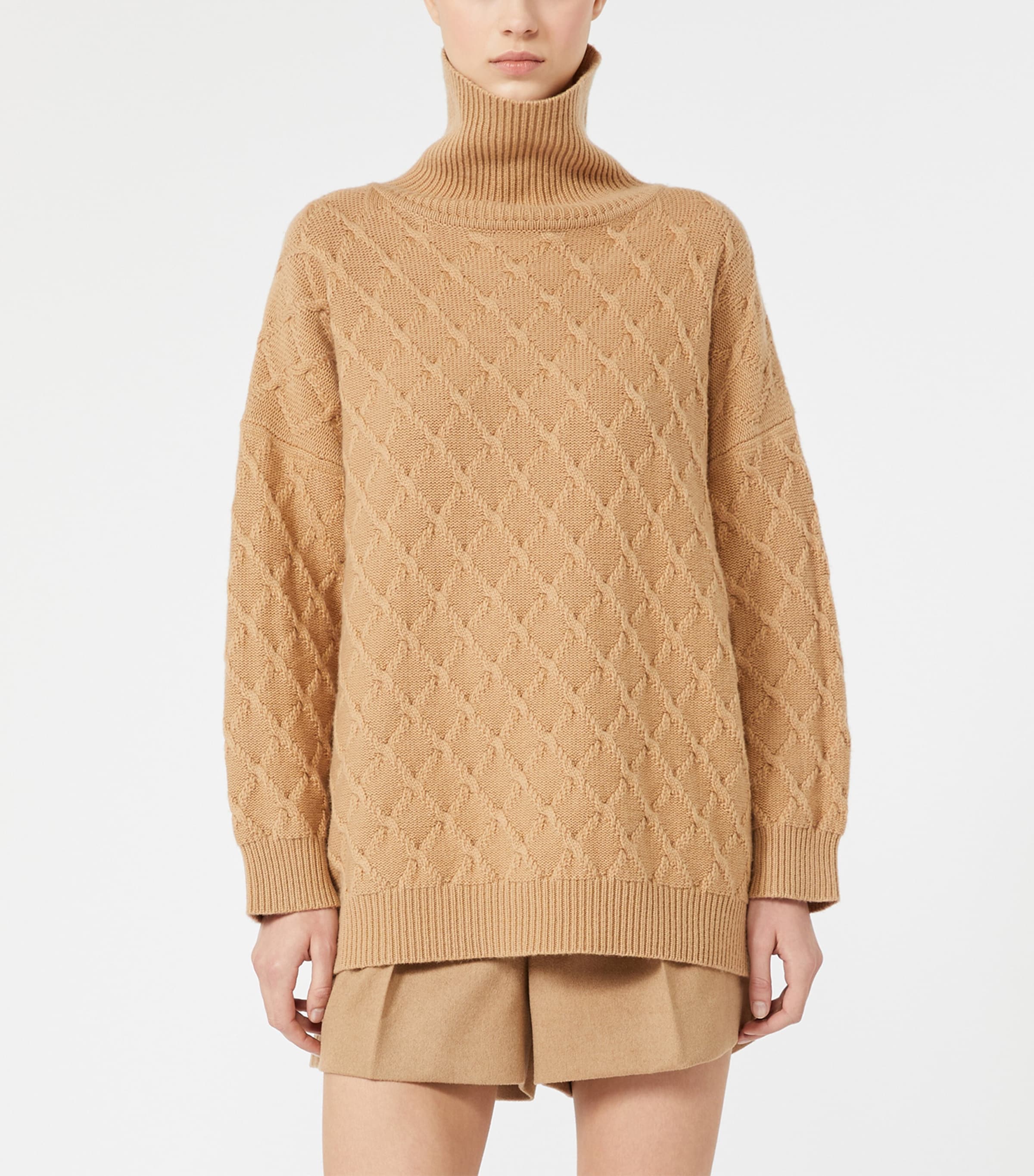 Max Mara Womens Wool-Cashmere Sweater Camel Image 3