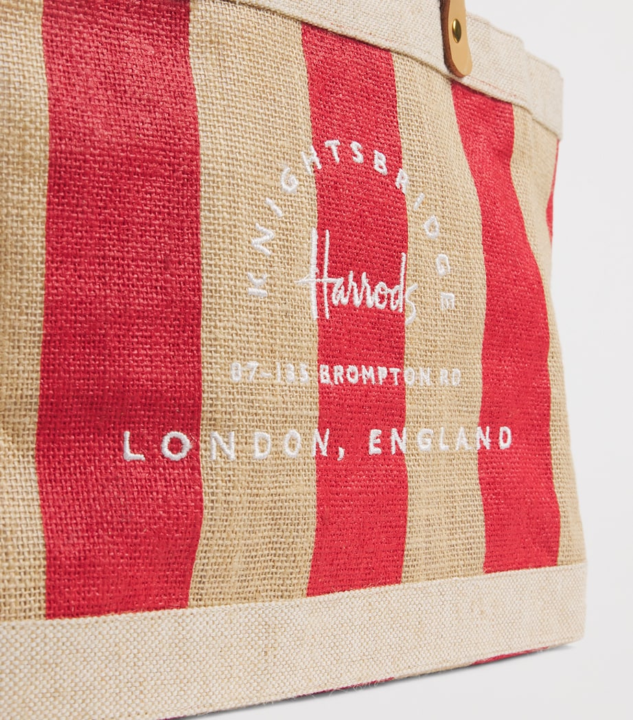 Small Canvas Stripe Knightsbridge Shopper Bag RED Image 4