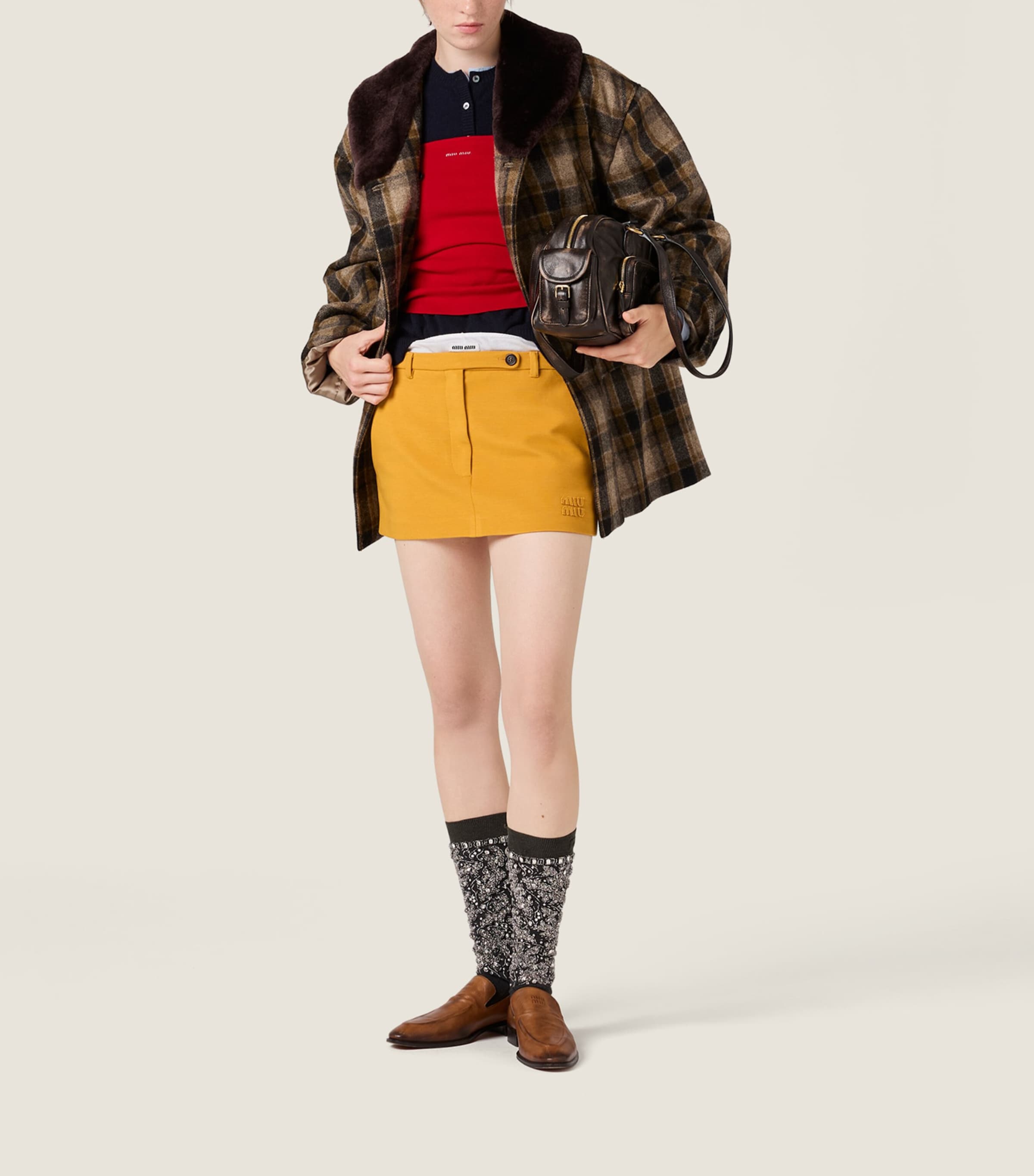 Logo Ribbed Mini Skirt F0037 Image 2