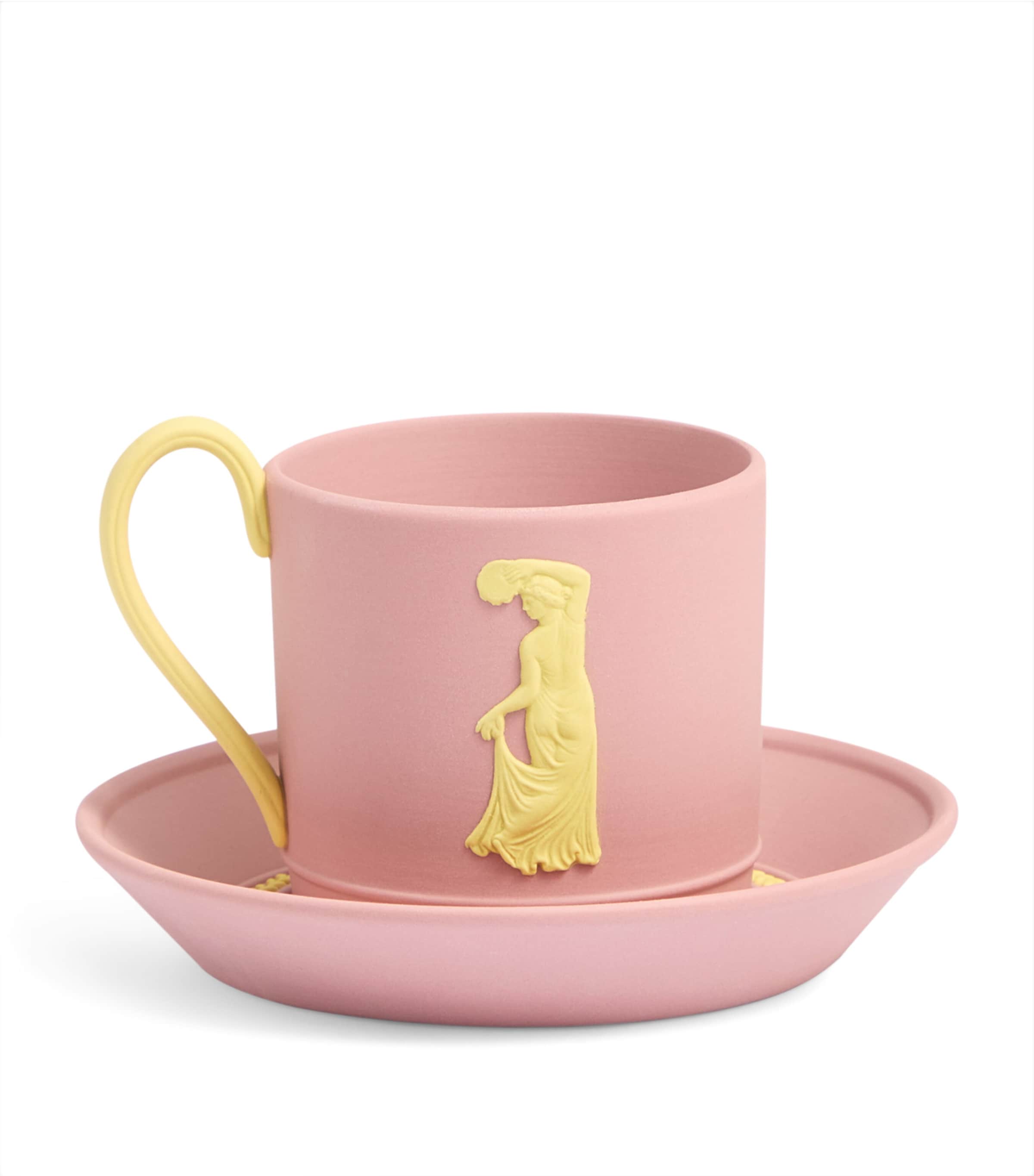 Wedgwood Jasper Bacchus Teacup and Saucer Pink Image 3