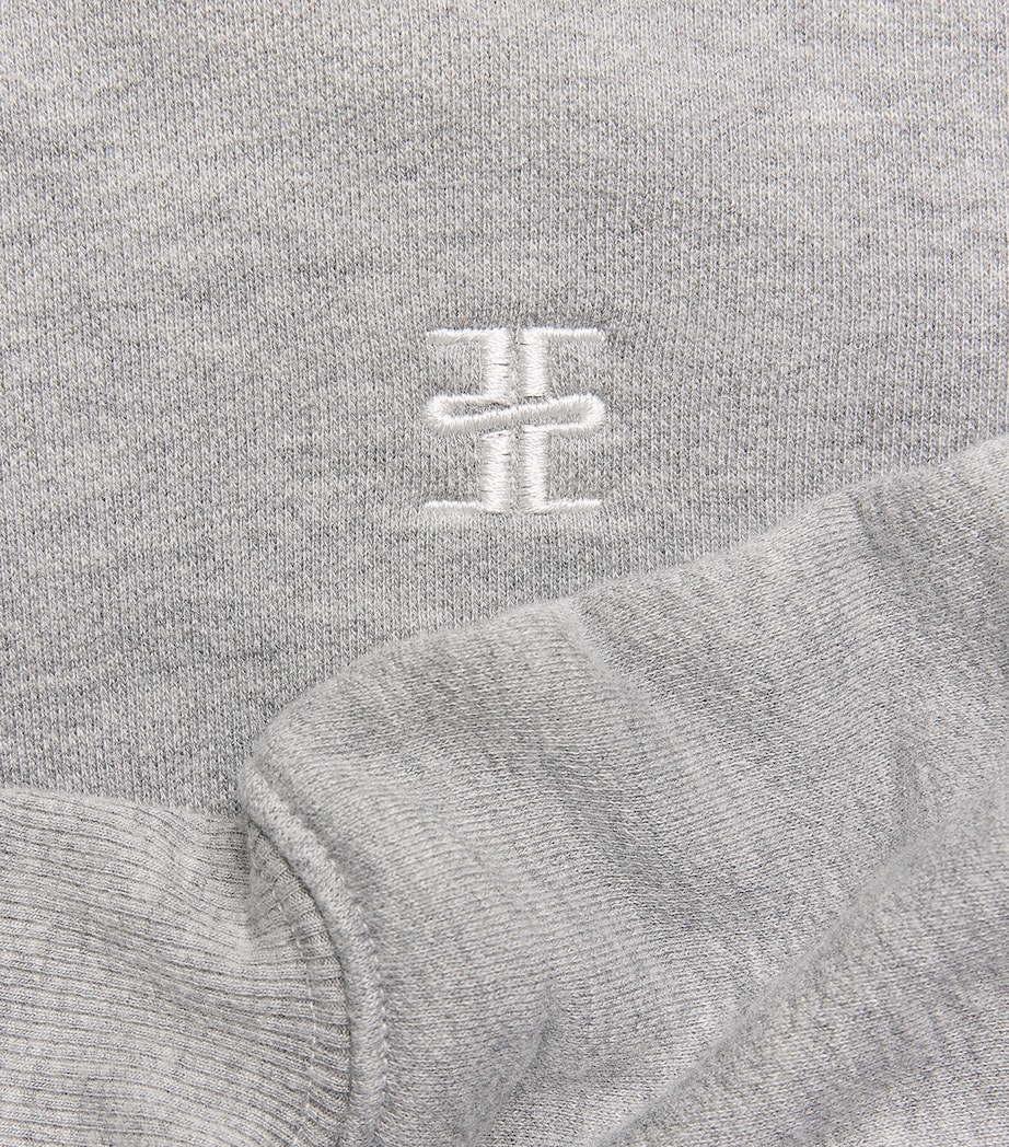 ÉTERNE Womens French Terry Cropped Sweatshirt Heather Grey Image 6