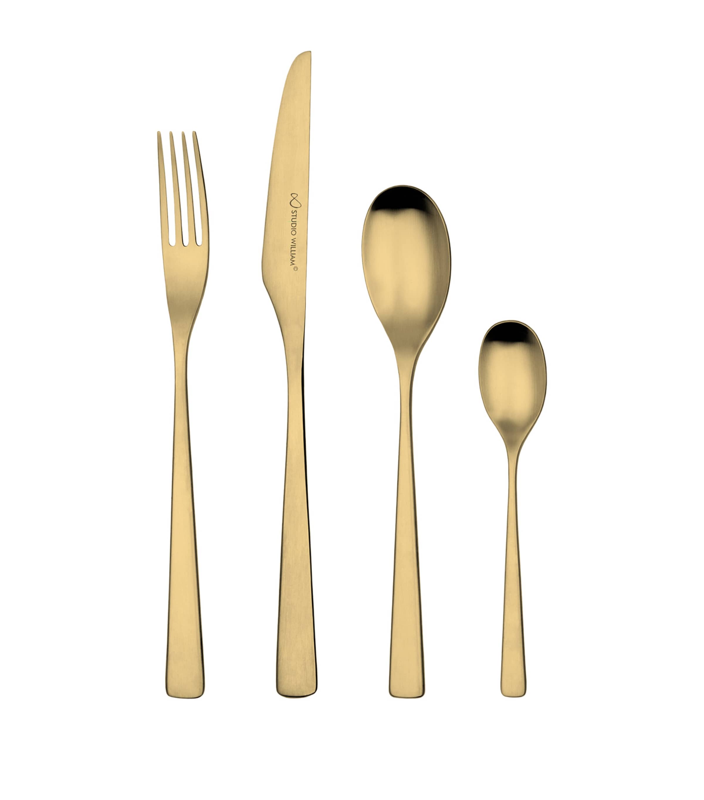 Studio William Tilia Satin Gold 24-piece Cutlery Set In Gold