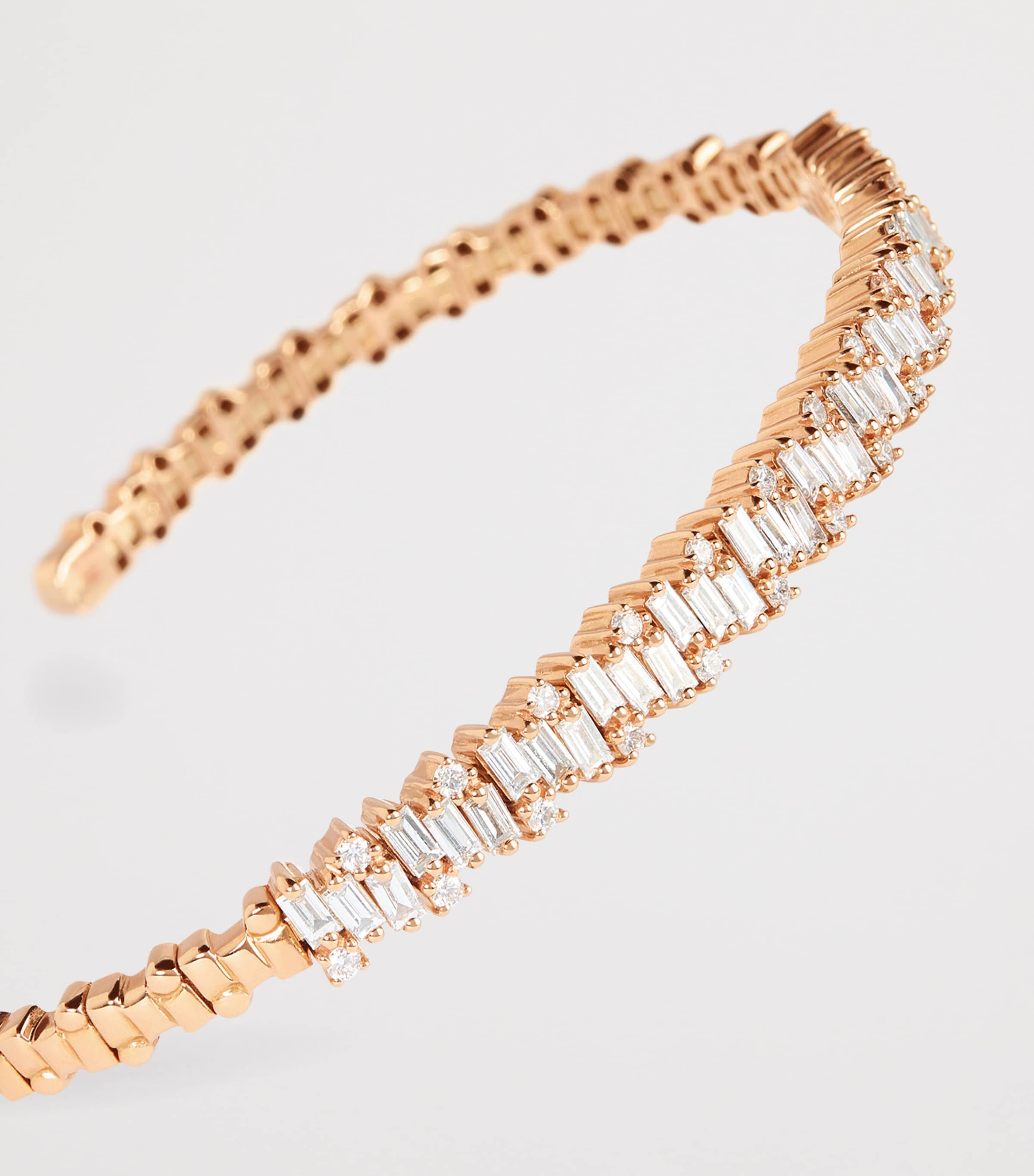 Suzanne Kalan Rose Gold and Diamond Classic Shimmer Bangle Rg/wd Image 5