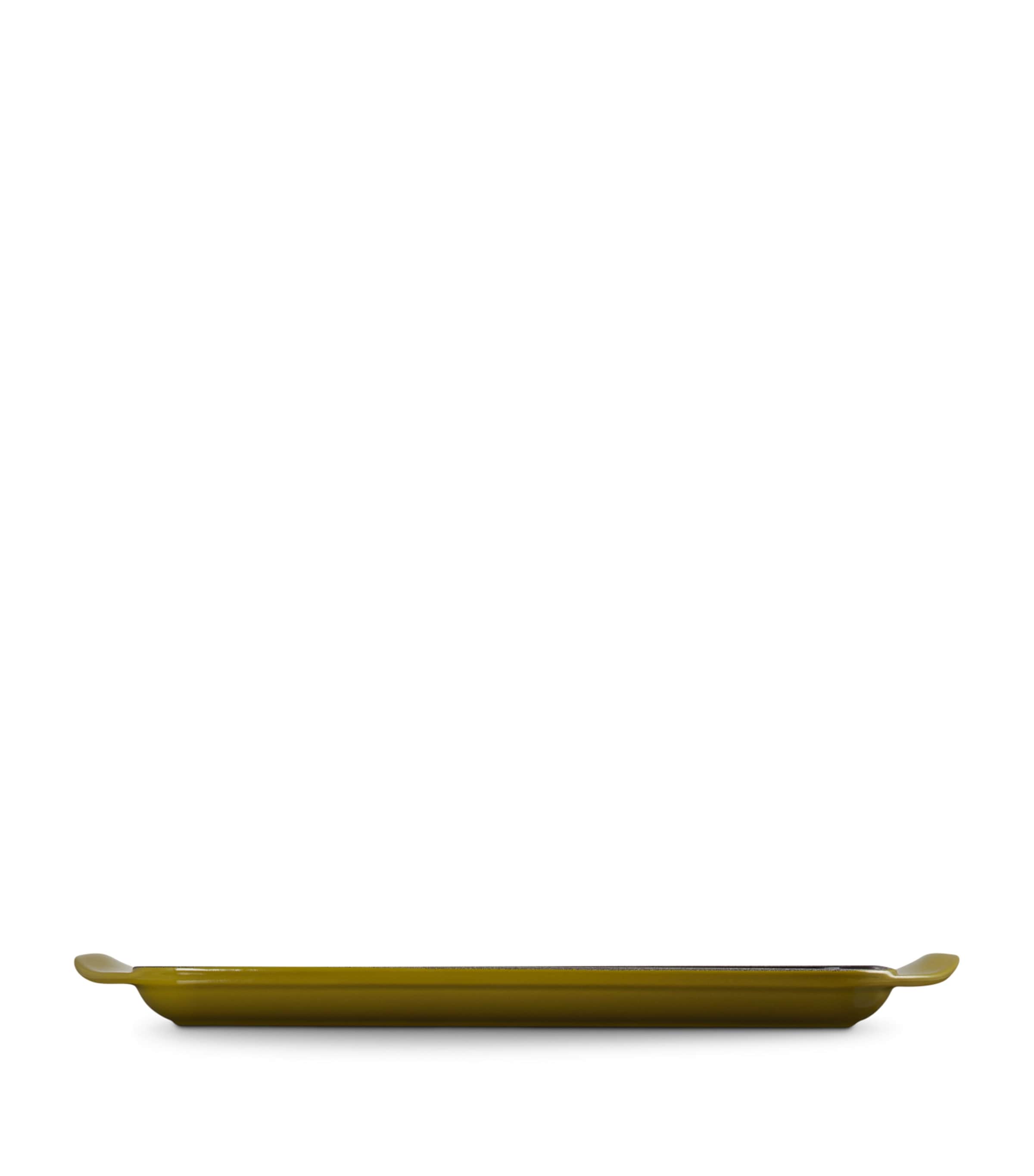 Enamelled Cast Iron Rectangular Grill Pan (32cm) OLIVE Image 3