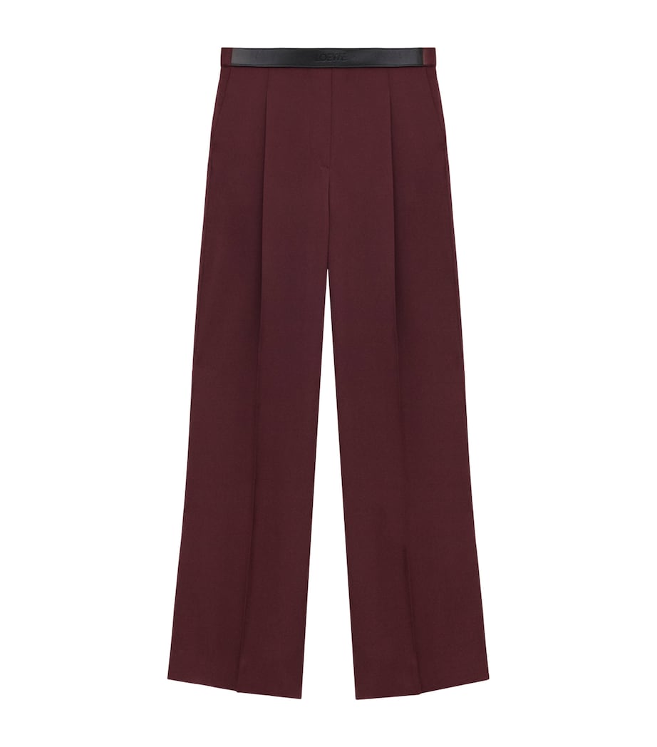 Silk Wide-Leg Trousers BURGUNDY Image 1