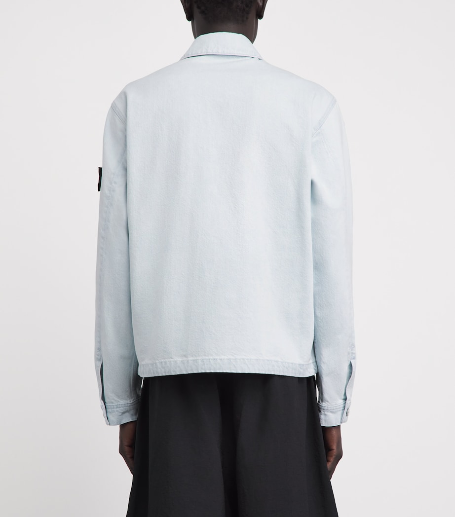 Stone Island Mens Denim Coach Jacket Image 5