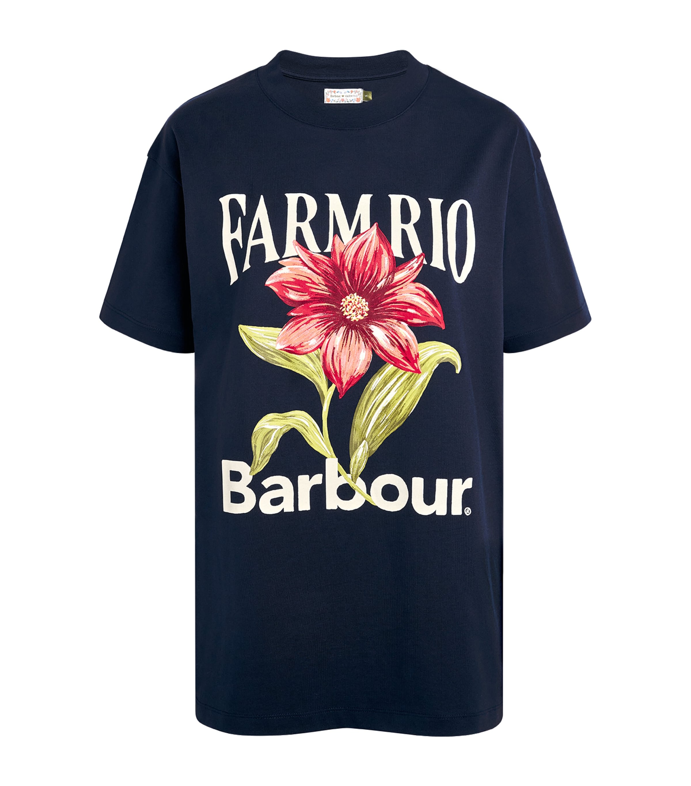 Barbour Womens x Farm Rio Wild Flower T-Shirt Navy Image 1