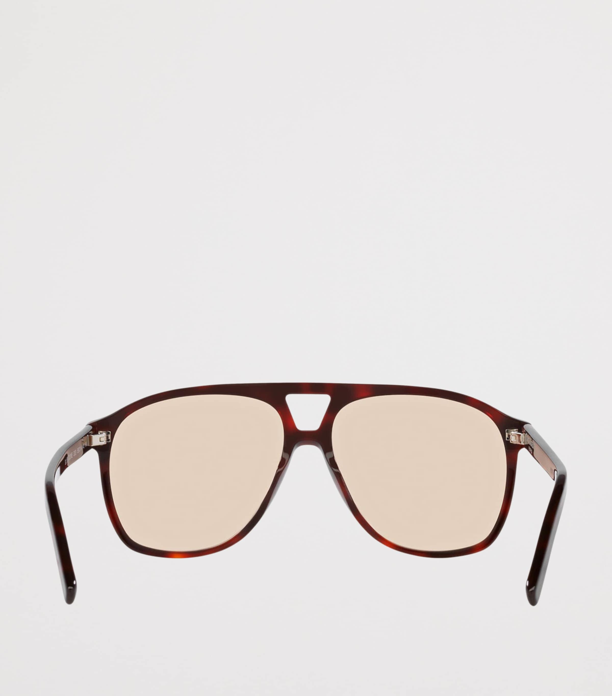Saint Laurent Tortoiseshell SL 596 Dune Rectangular Sunglasses Brown Image 4
