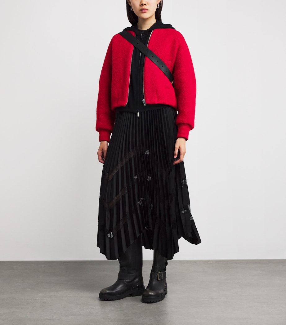 Virgin Wool-Blend Bomber Jacket RED Image 2