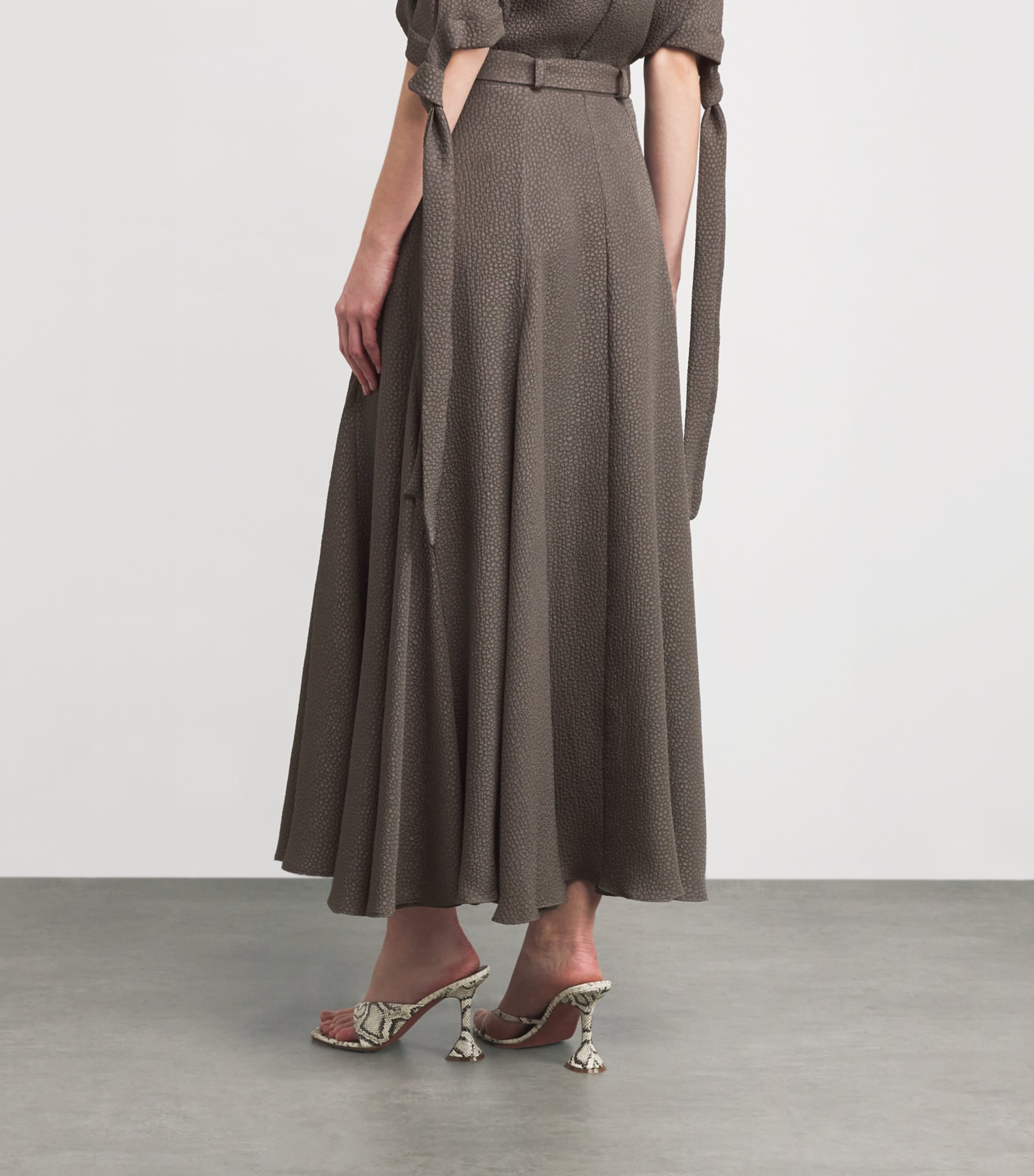 Jacquard Belted Jete Midi Skirt SLATE GREY Image 4
