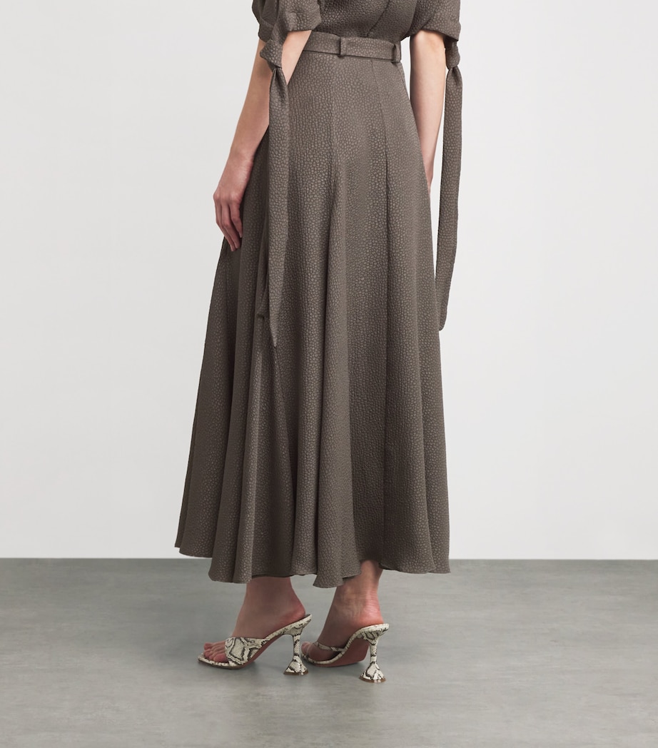 Jacquard Belted Jete Midi Skirt SLATE GREY Image 4