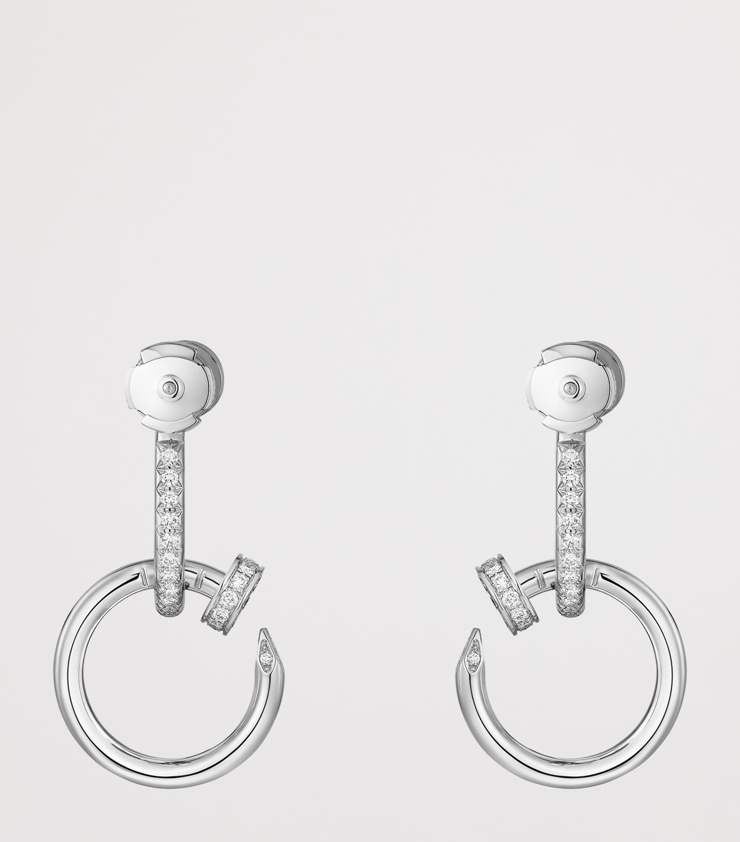 White Gold and Diamond Juste un Clou Earrings WHITE GOLD Image 3
