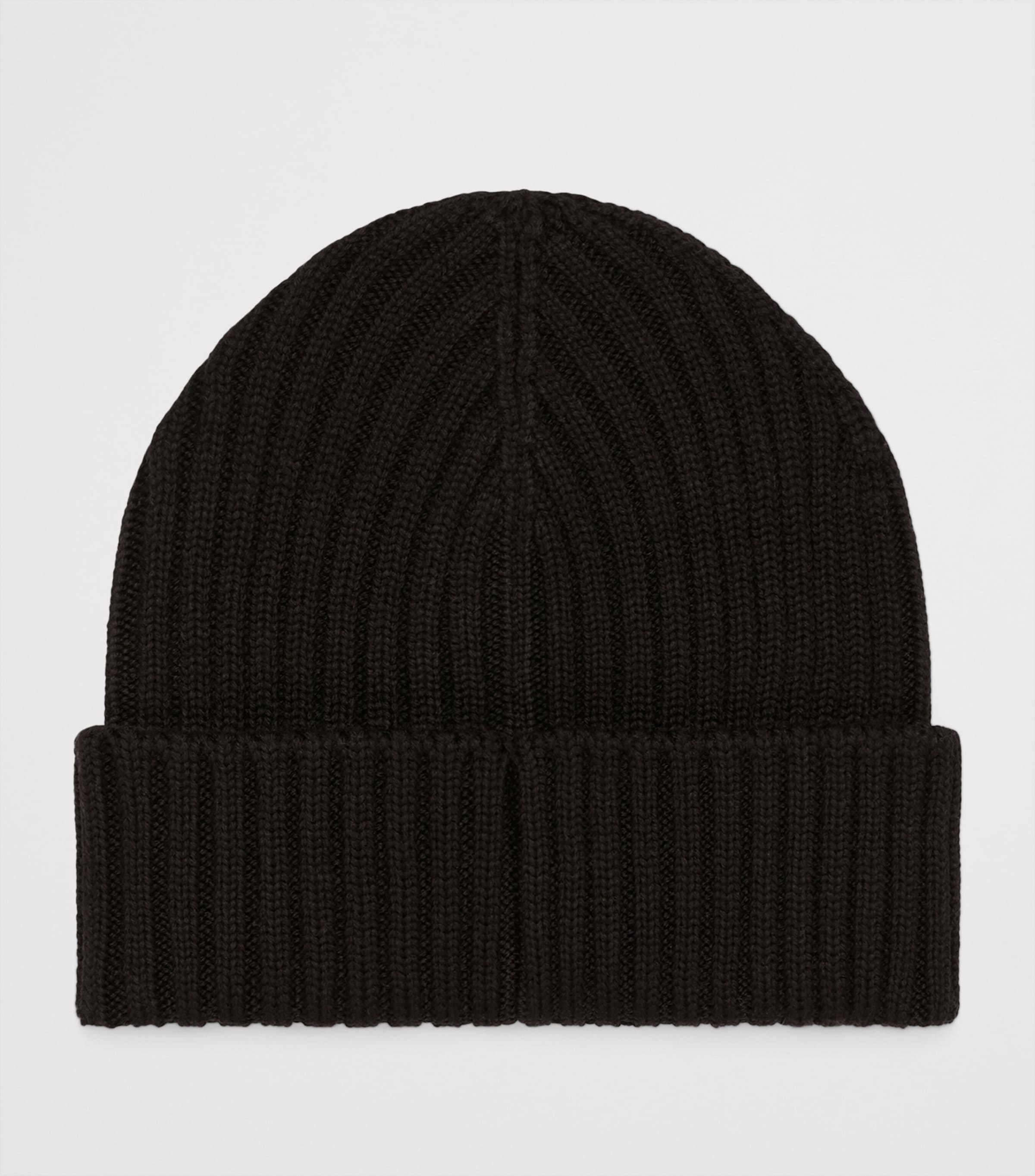 Wool Rib-Knit Beanie BLACK Image 2